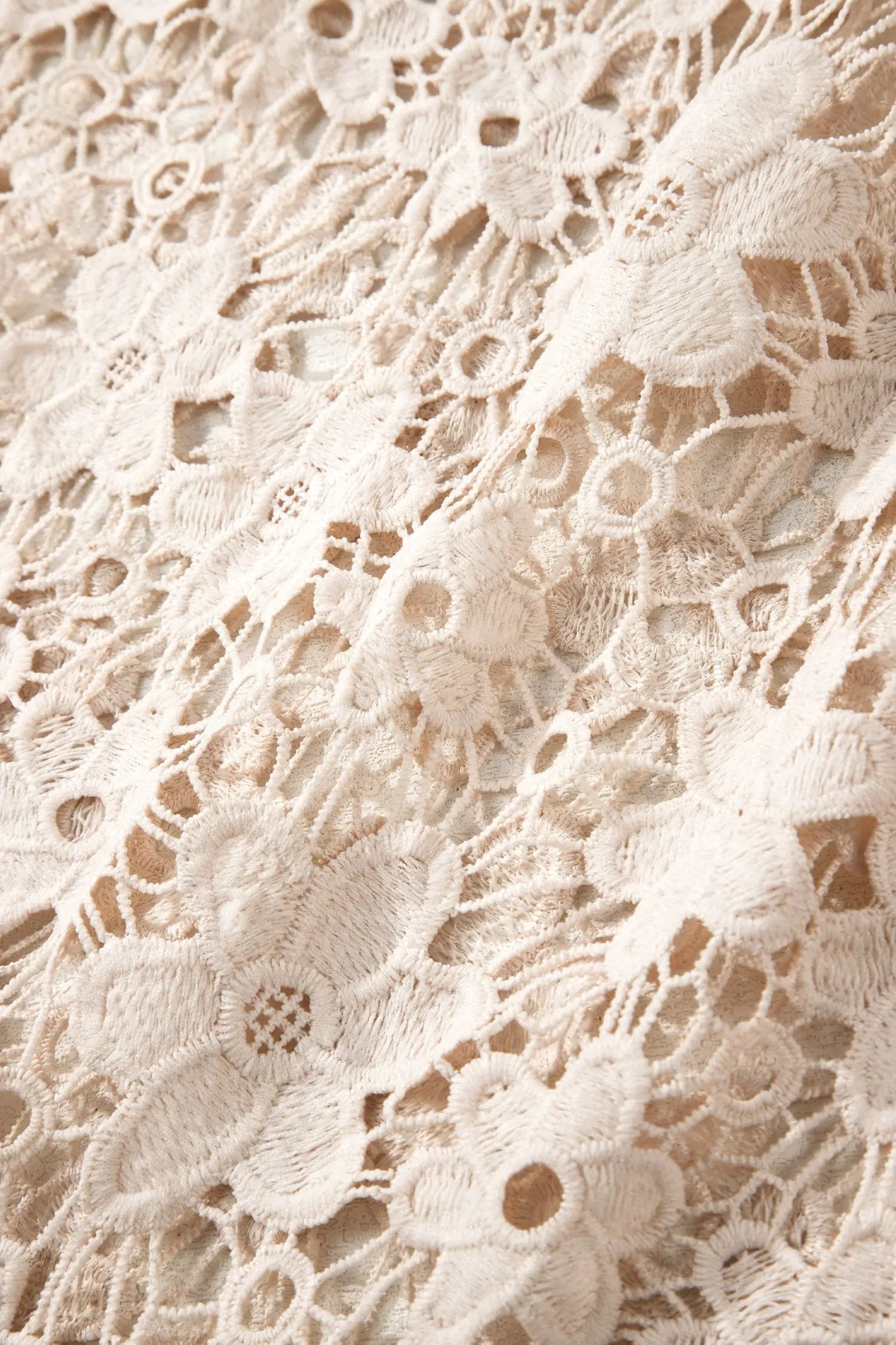 beige lace halter dress