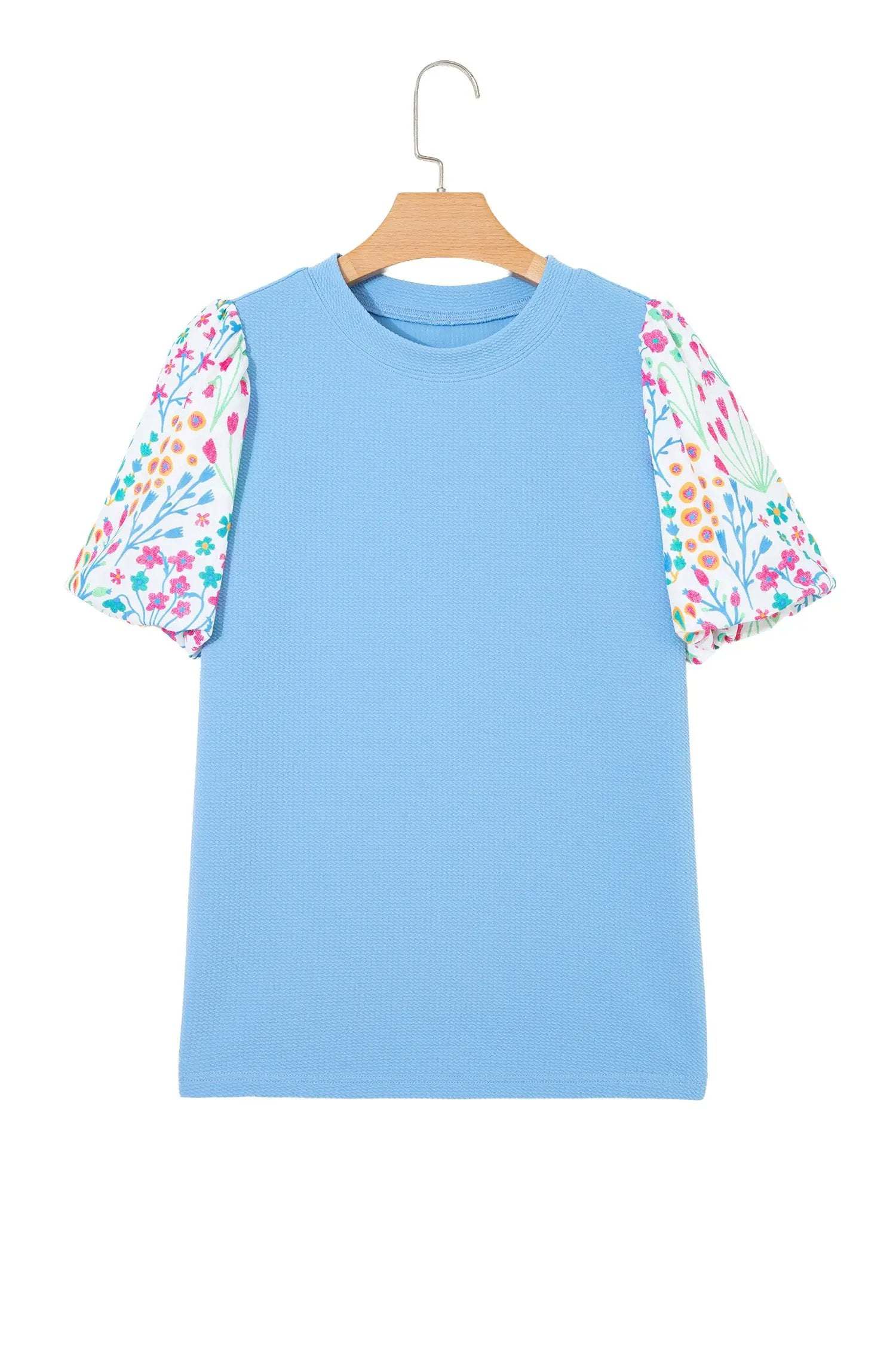 J&H Apparel Floral Bubble Sleeve Blouse - Blouses Tops/Blouses & Shirts