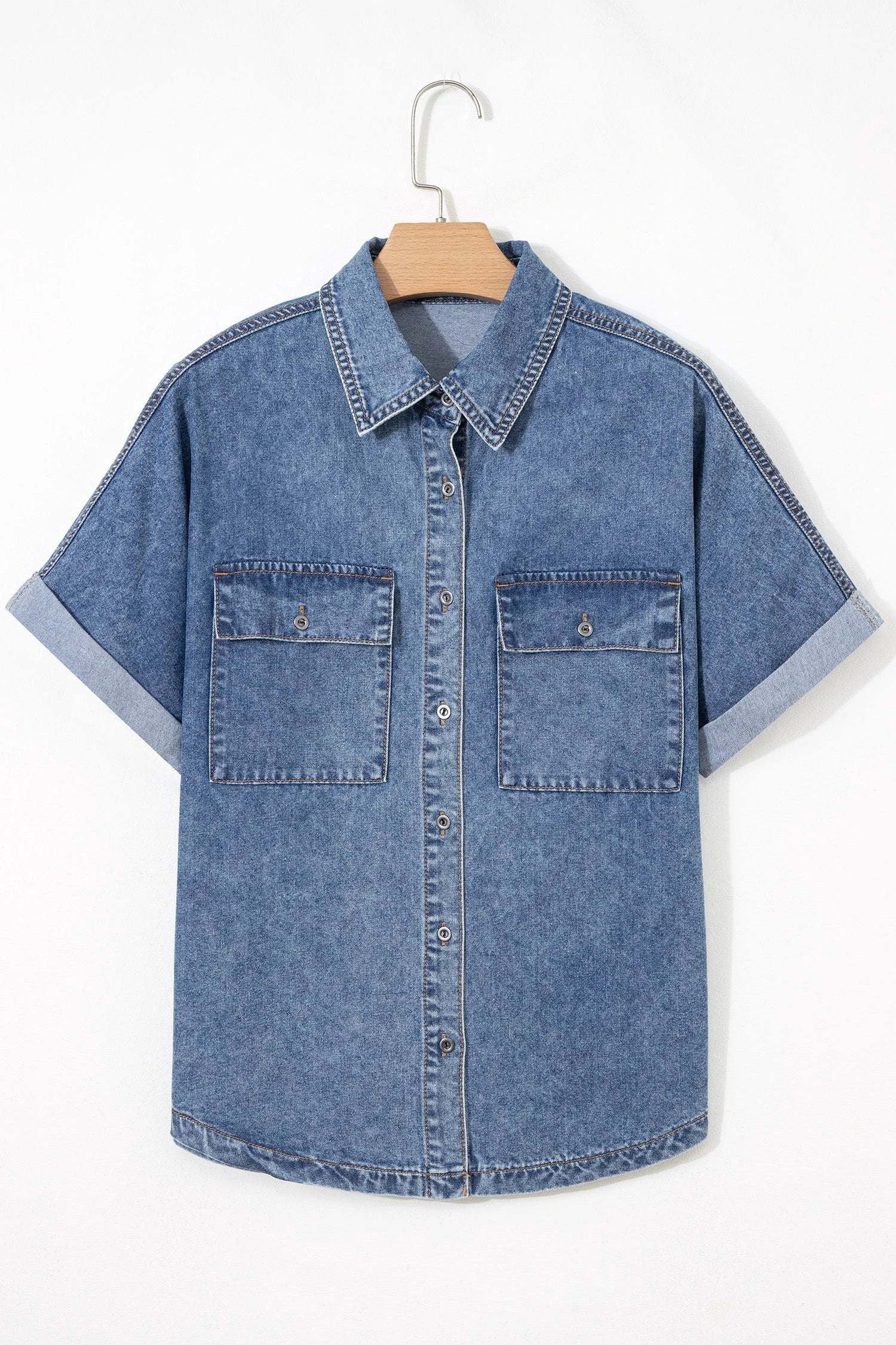  vintage denim shirt for women casual everyday outfit