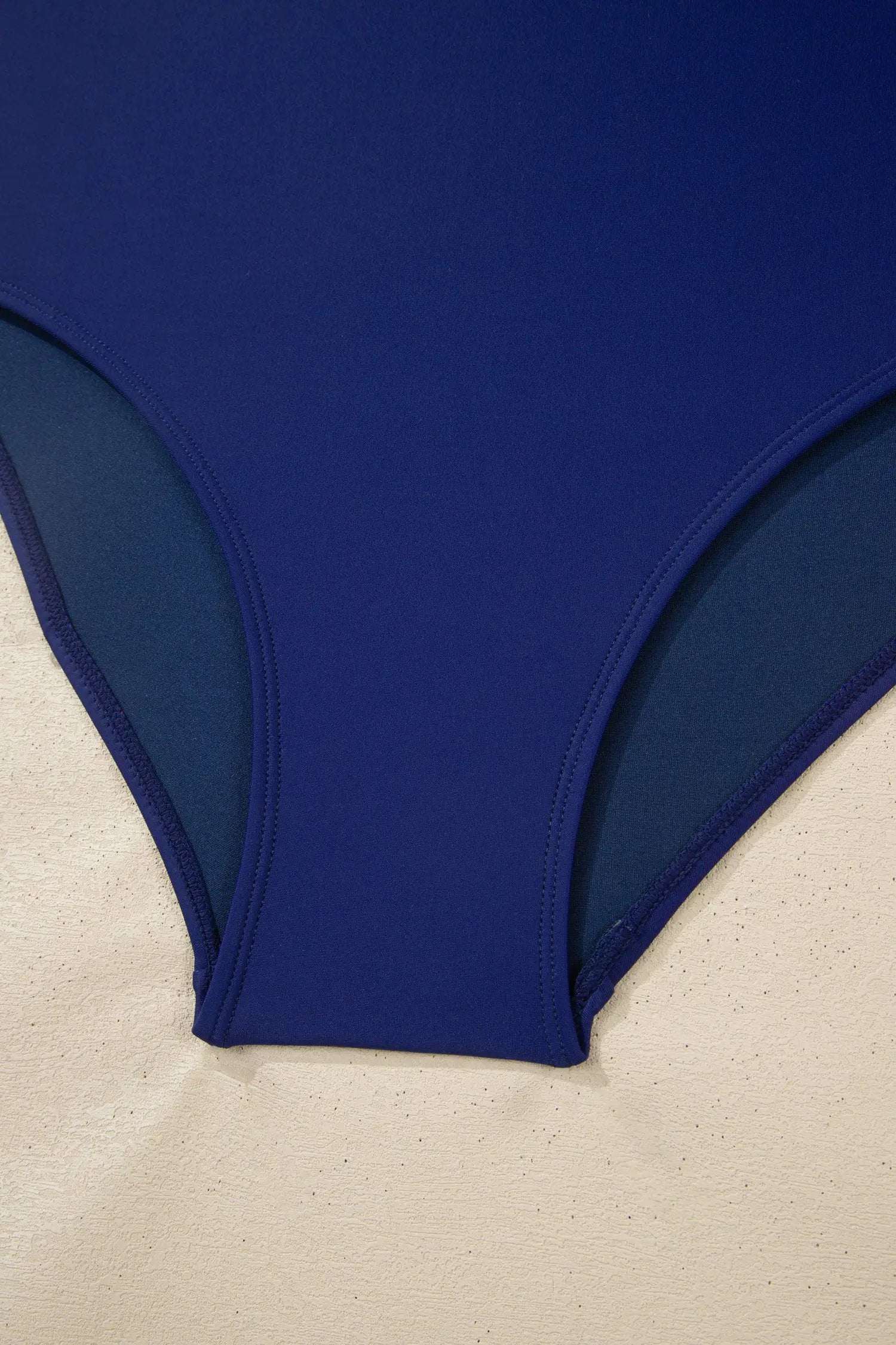 J&H Apparel Dark Blue Shell Stitched Trim V Neck Textured Mix and Match High Waist Bikinis - Classic Bikinis Swimwear/Bikinis