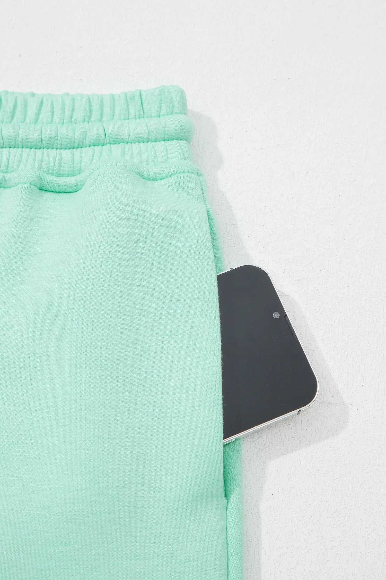Two-Piece Matching Set with drawstring waist and wide-leg pants