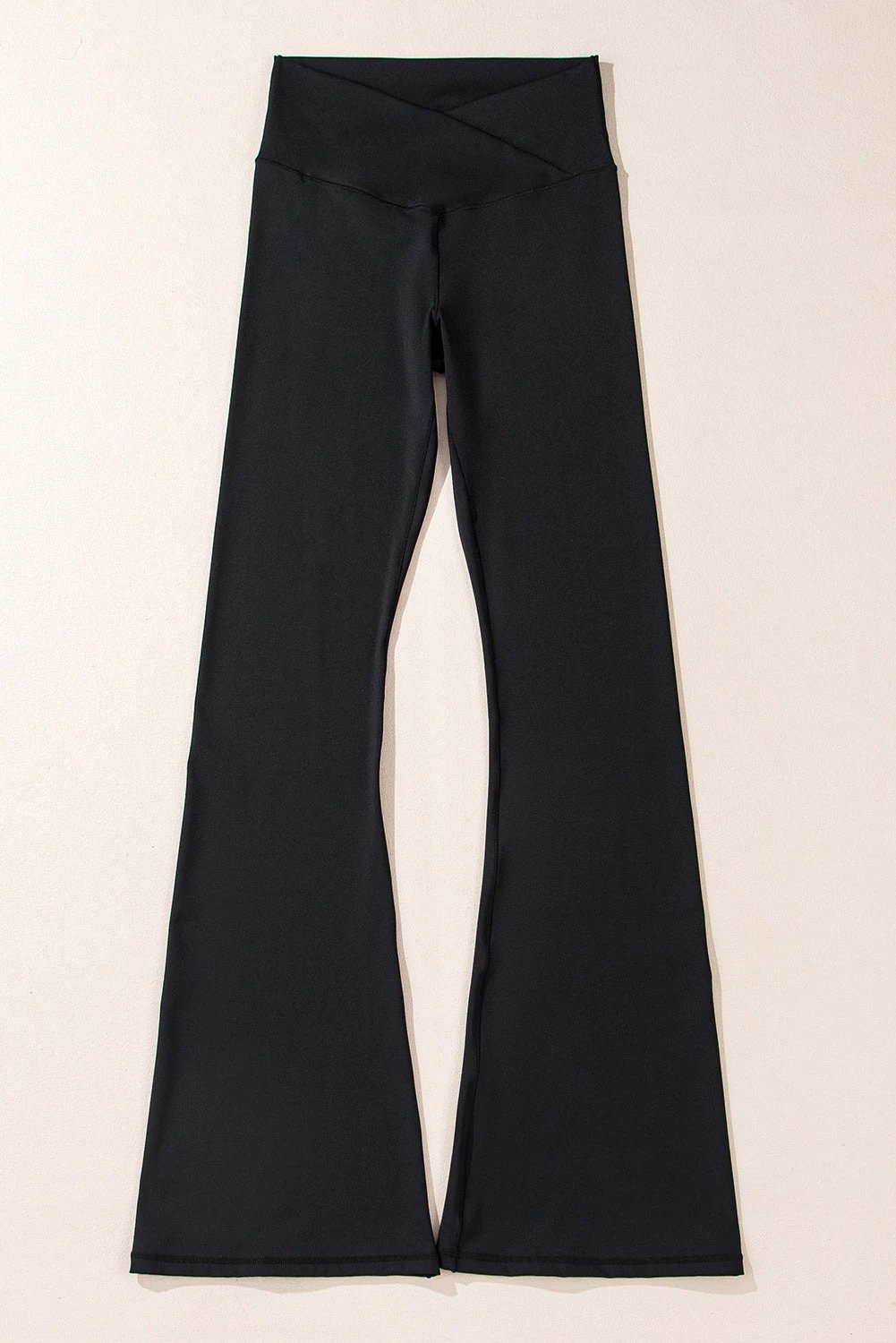 black v shape high waist flared leggings for women casual everyday outfit