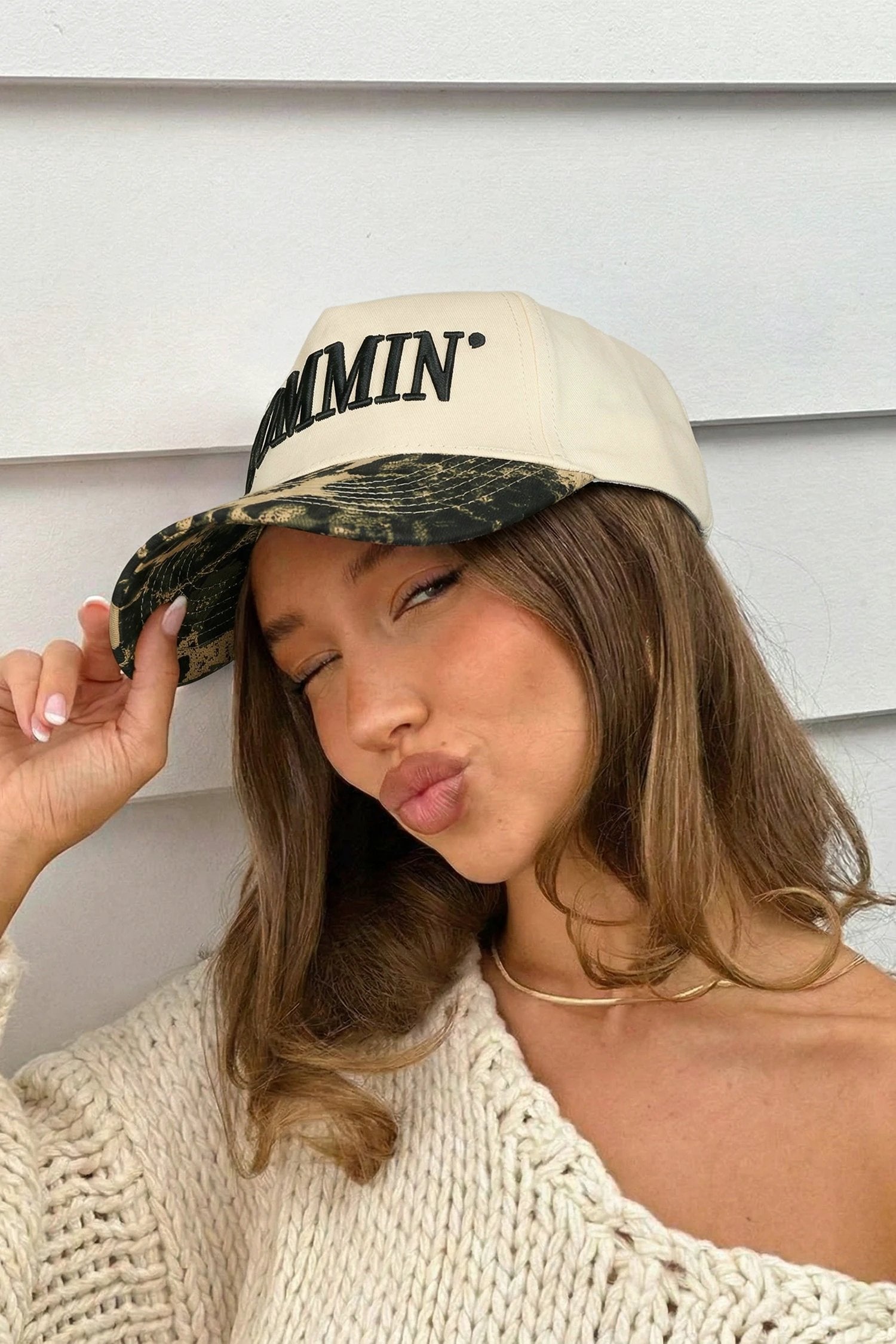black mommin embroidered leopard contrast brim baseball cap for women casual everyday outfit