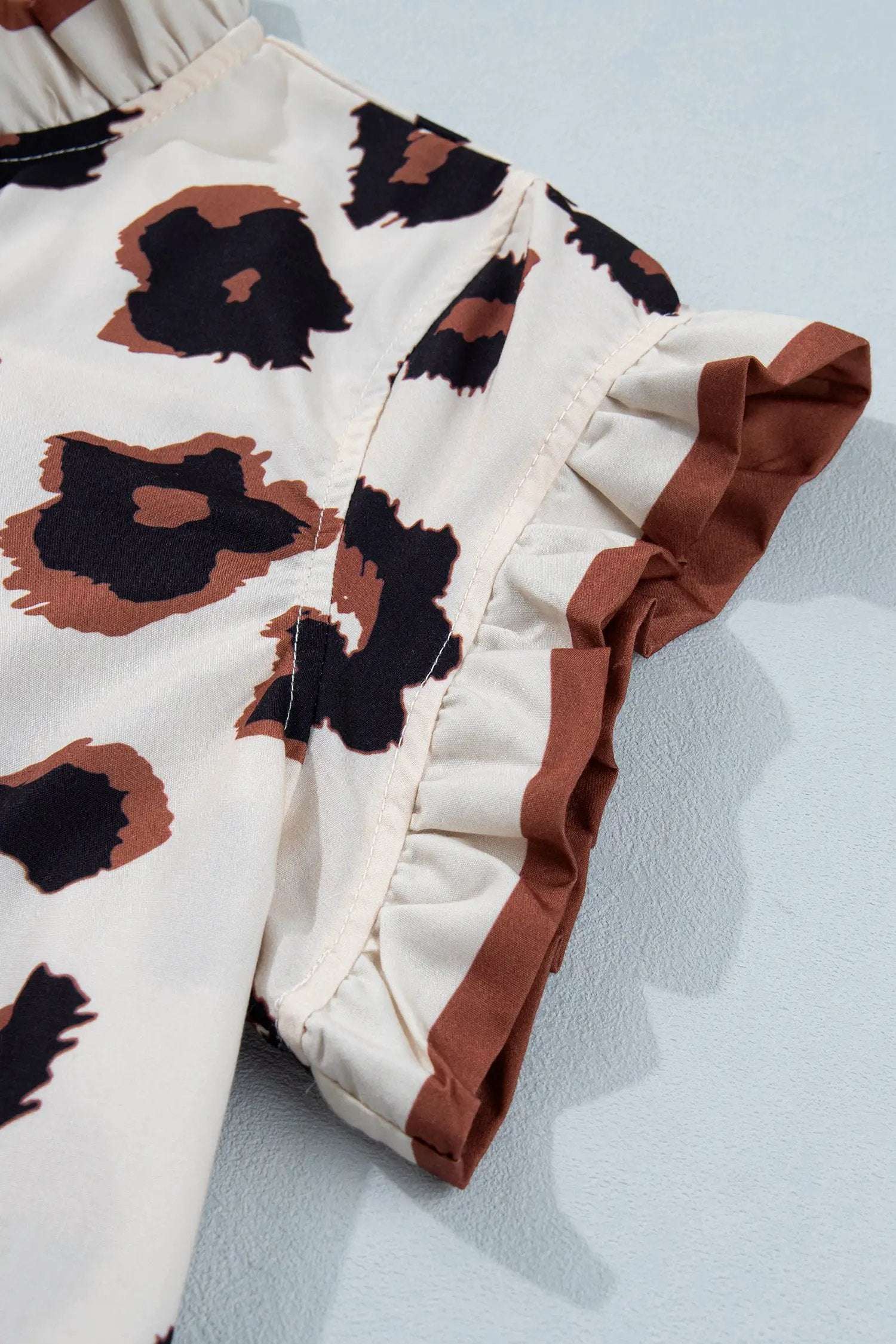 J&H Apparel Leopard Ruffle Blouse - Blouses Tops/Blouses & Shirts