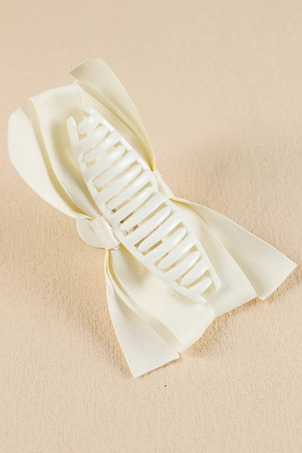 black bow decor large hair claw clip for women casual everyday outfit