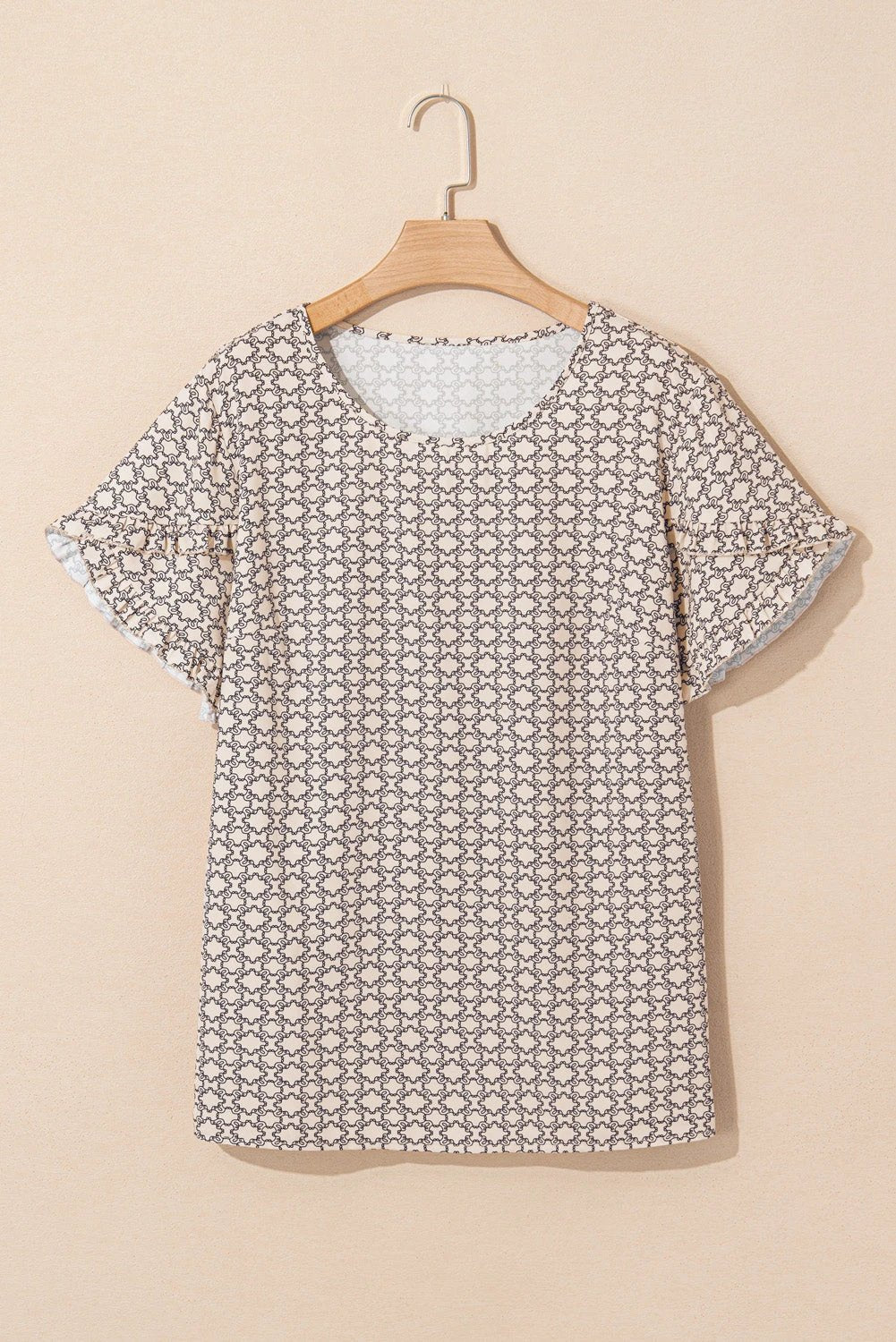 plus size geometric print blouse