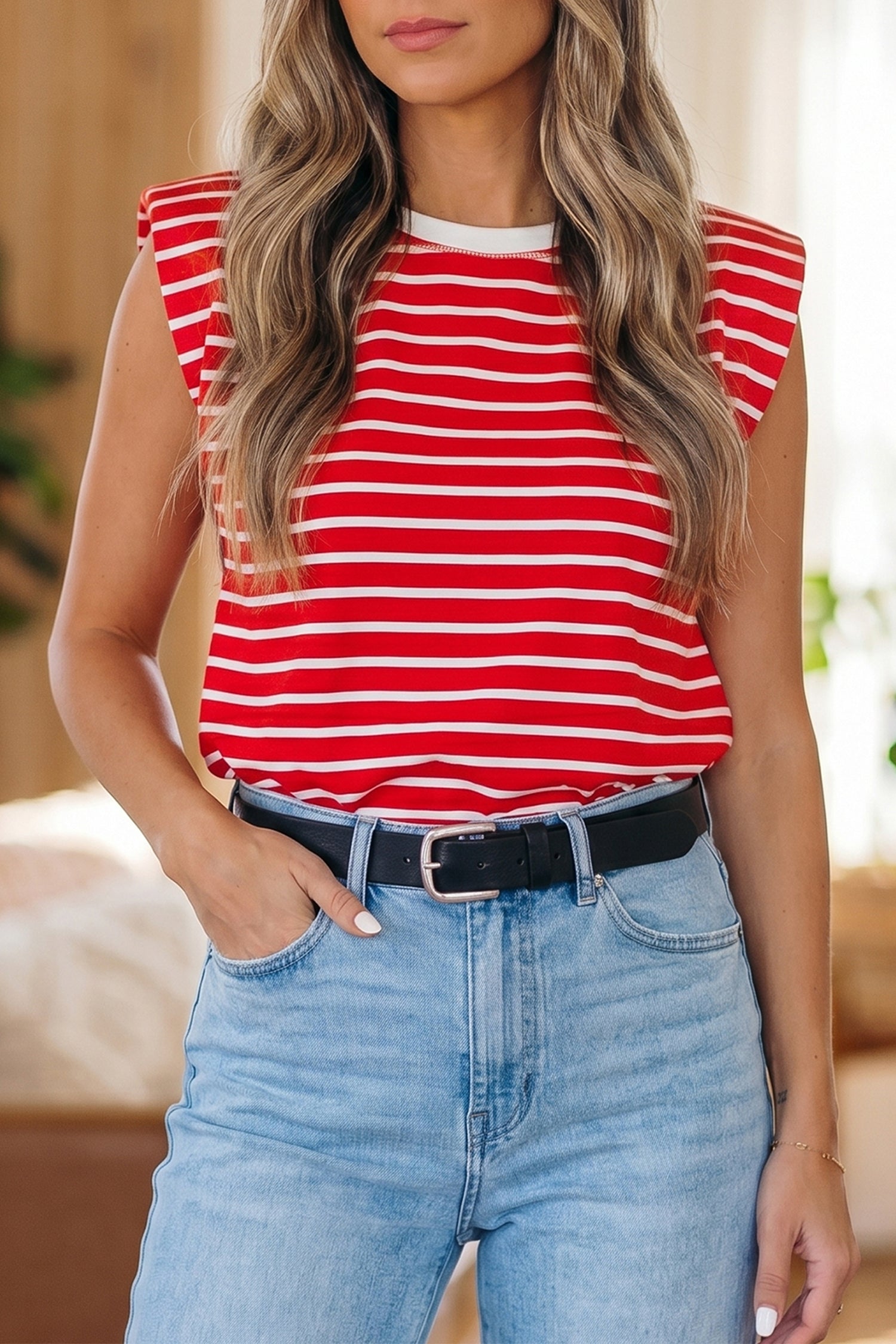 Wear It Anywhere | Ribbed Tank Top With Round-Neck Trim