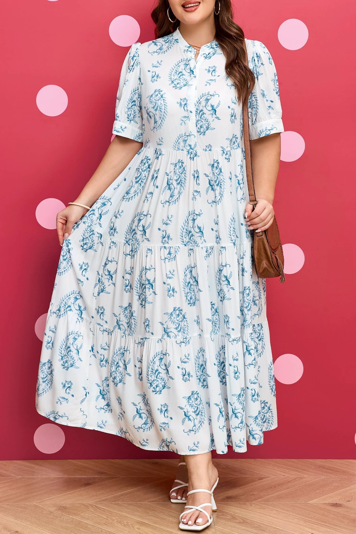  Plus Size Boho Maxi Dress 