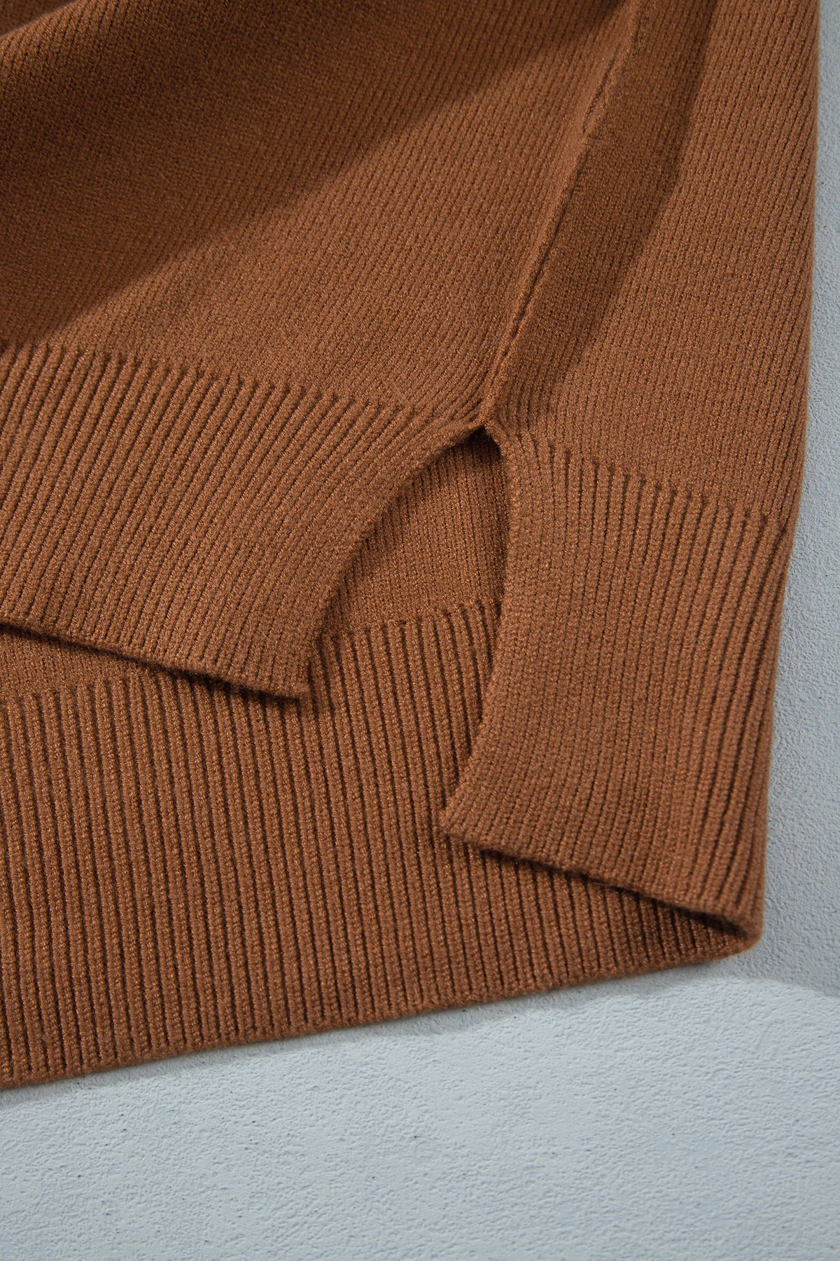 Plus Size Oversized Ribbed Knit Long Sleeve Tunic Sweater