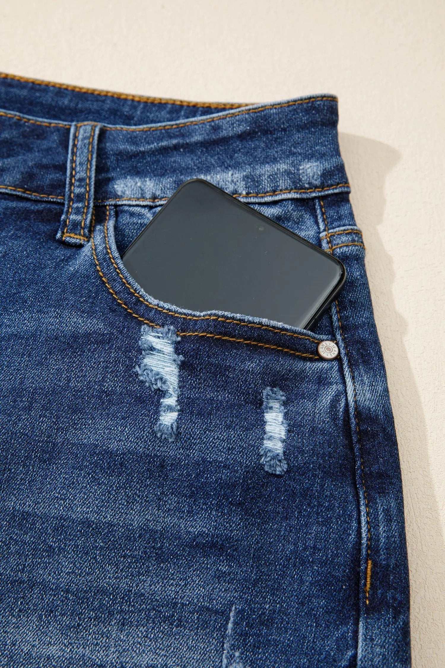 Dear-Lover Dropshipping Effortlessly Chic | Asymmetric Raw-Hem Distressed Denim Shorts - Bottoms/Denim Shorts