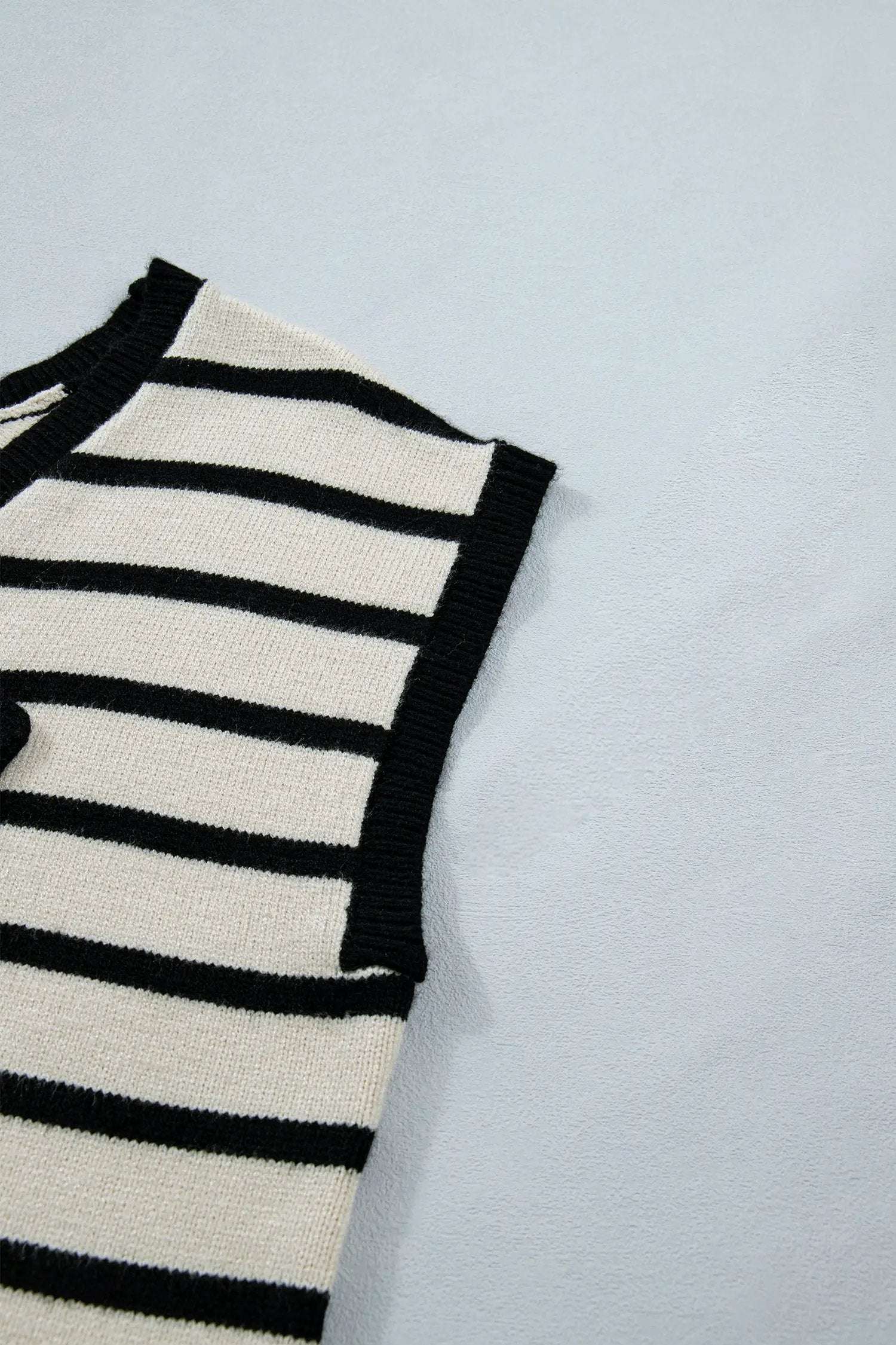 Dear-Lover Dropshipping Black Stripe Bow Applique Short Sleeve Sweater - Sweaters & Cardigans/Short Sleeve Sweaters