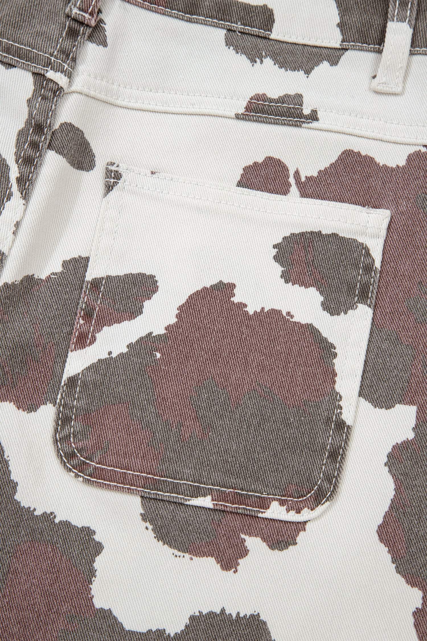 Cool Mom Energy | Western Cow Print Jeans With Multi Pockets