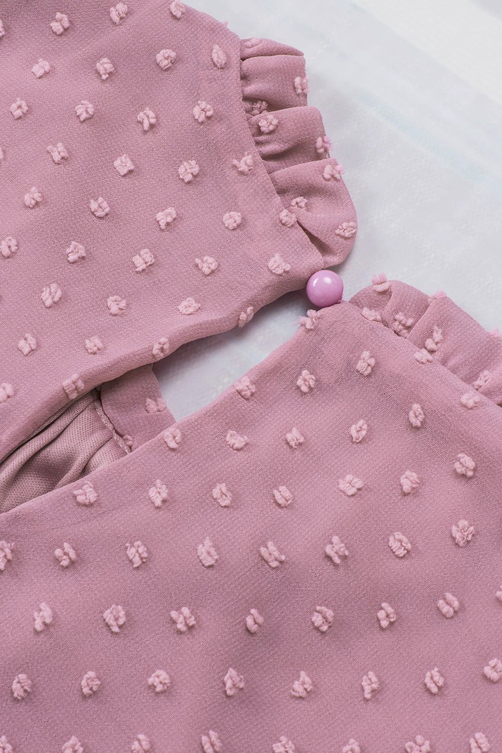 pink swiss dot sleeveless ruffle tank for women casual everyday outfit