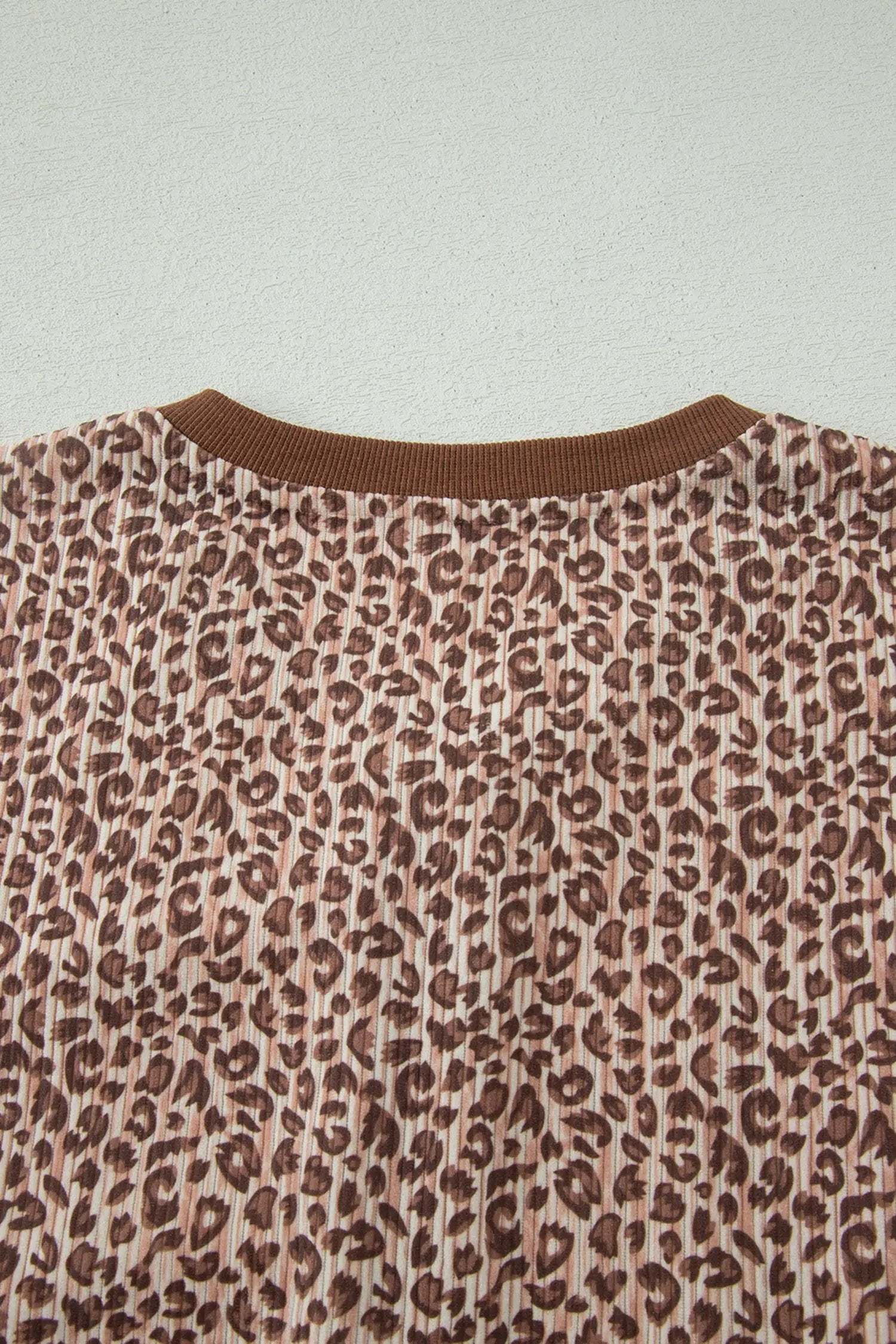 Dear-Lover Dropshipping Main Character Energy | Leopard Print Ribbed Outfit With Button Front Top And Matching Elastic Waist Shorts - Outfit Sets Two Piece Sets/Short Sets