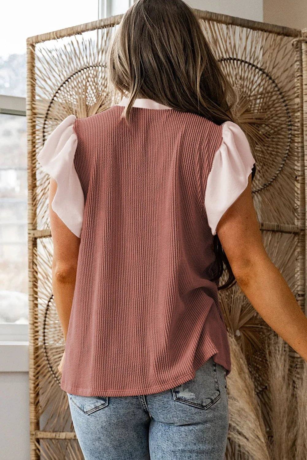 Plus Size Ribbed Blouse