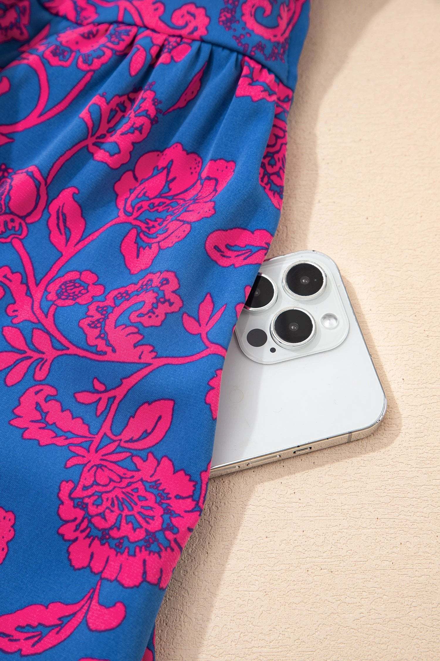 blue floral print twisted v neck tied backless maxi dress for women casual everyday outfit