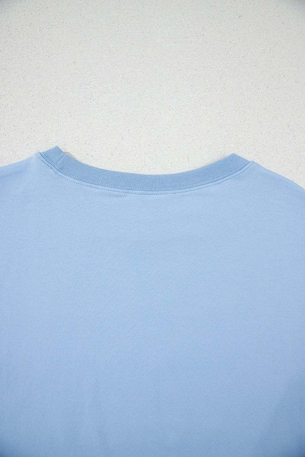 denim flag bow graphic crewneck tee for women casual everyday outfit