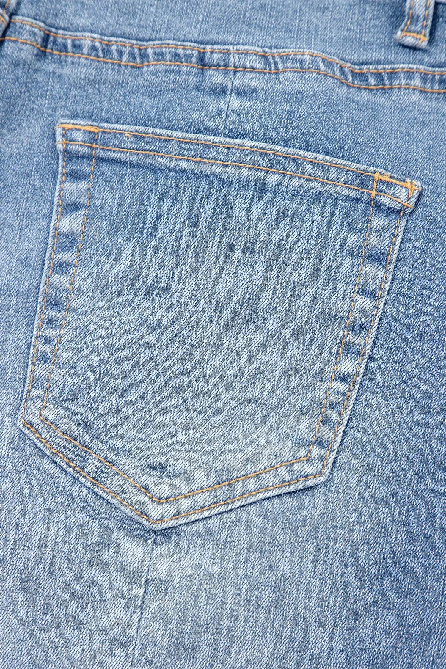 Dear-Lover Dropshipping Beau Blue Acid Wash Raw Hem Denim Shorts - Denim Shorts Bottoms/Denim Shorts