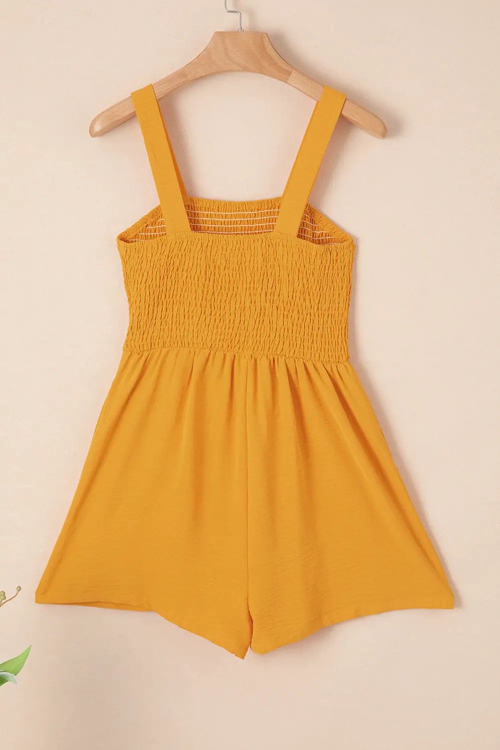pocketed smocked romper
