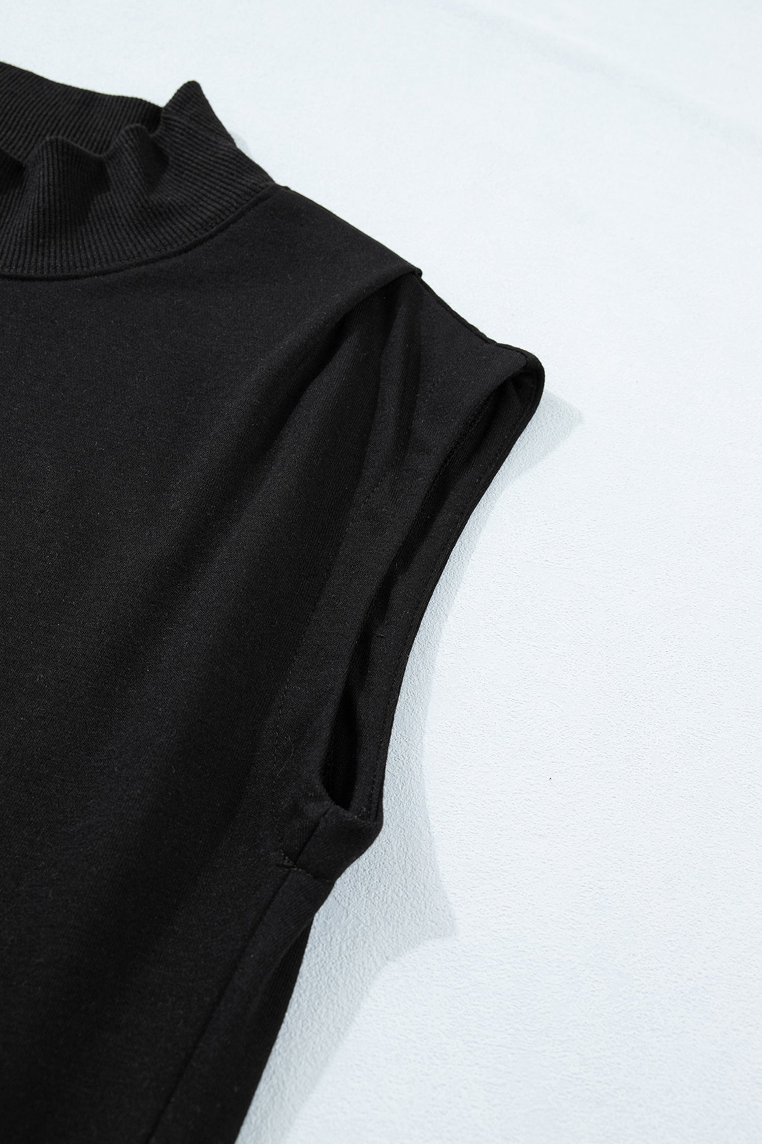 Everyday Chic | High Neck Cap Sleeve Top Relaxed Fit Blouse