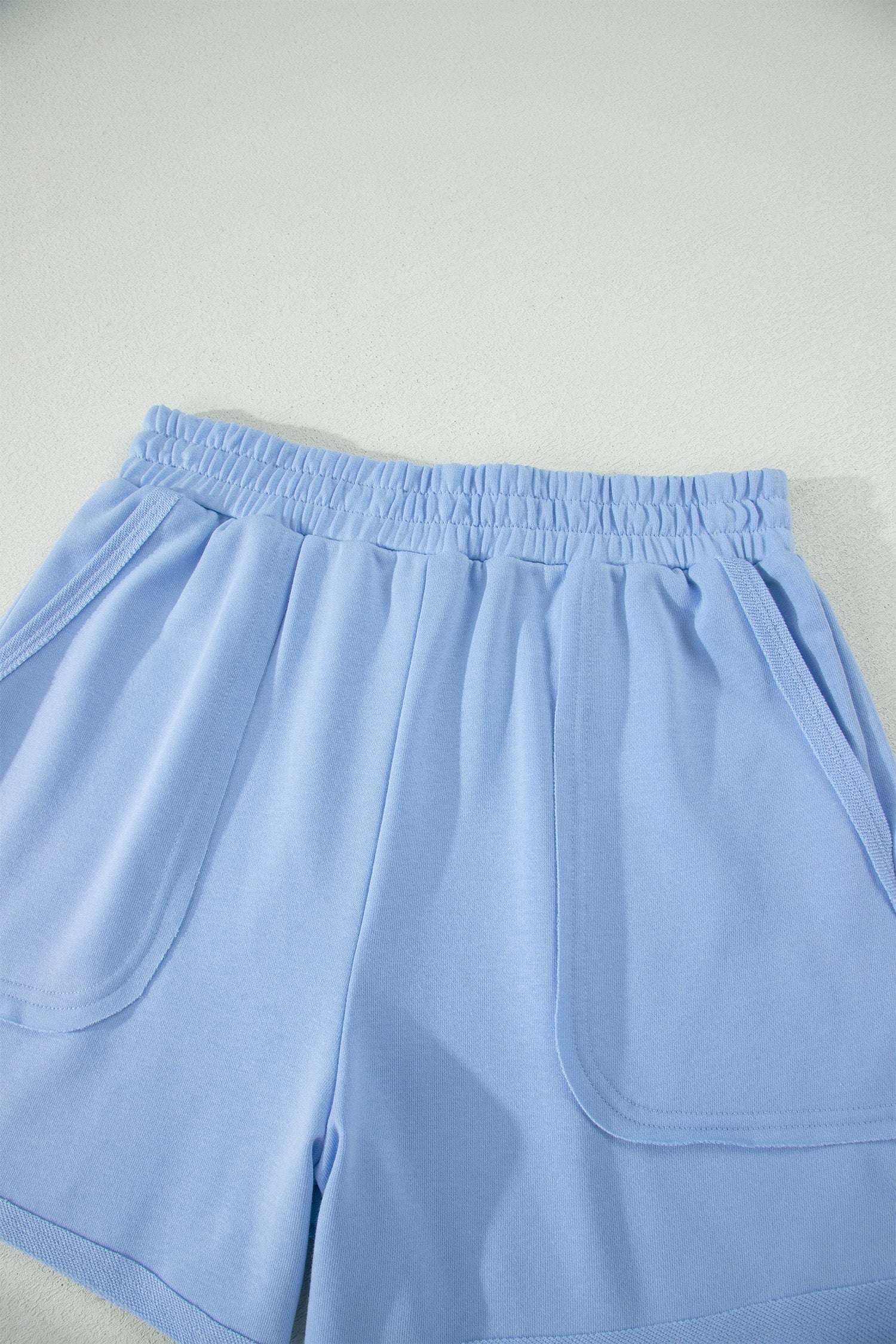 Loose Polo Tee Short Set with elastic waist shorts vacation outfit