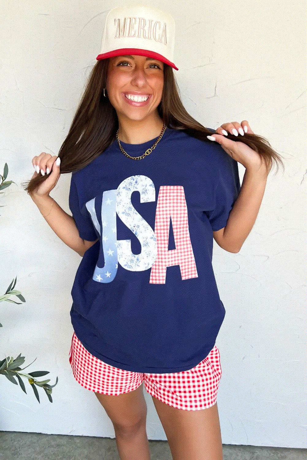 USA flag letters tee