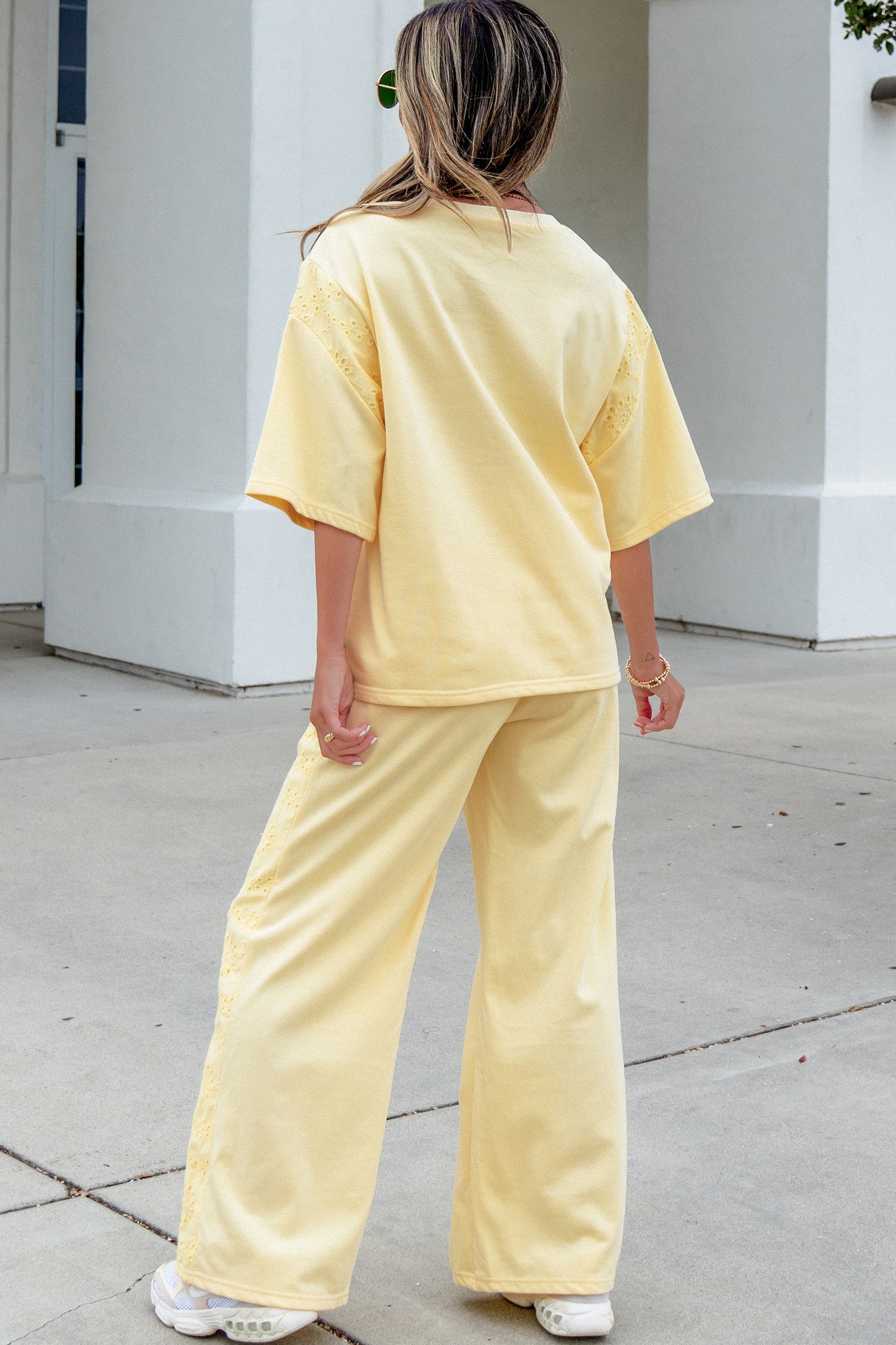 Patchwork Top and Elastic-Waist Pants — women's everyday pants | J&H Apparel