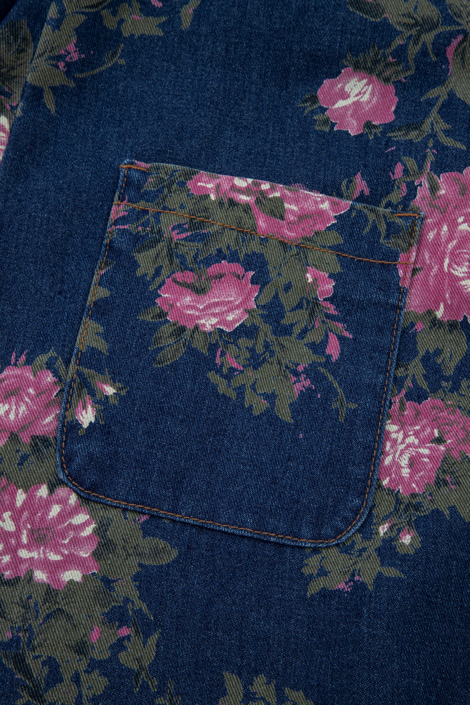 Floral Denim Jumpsuit