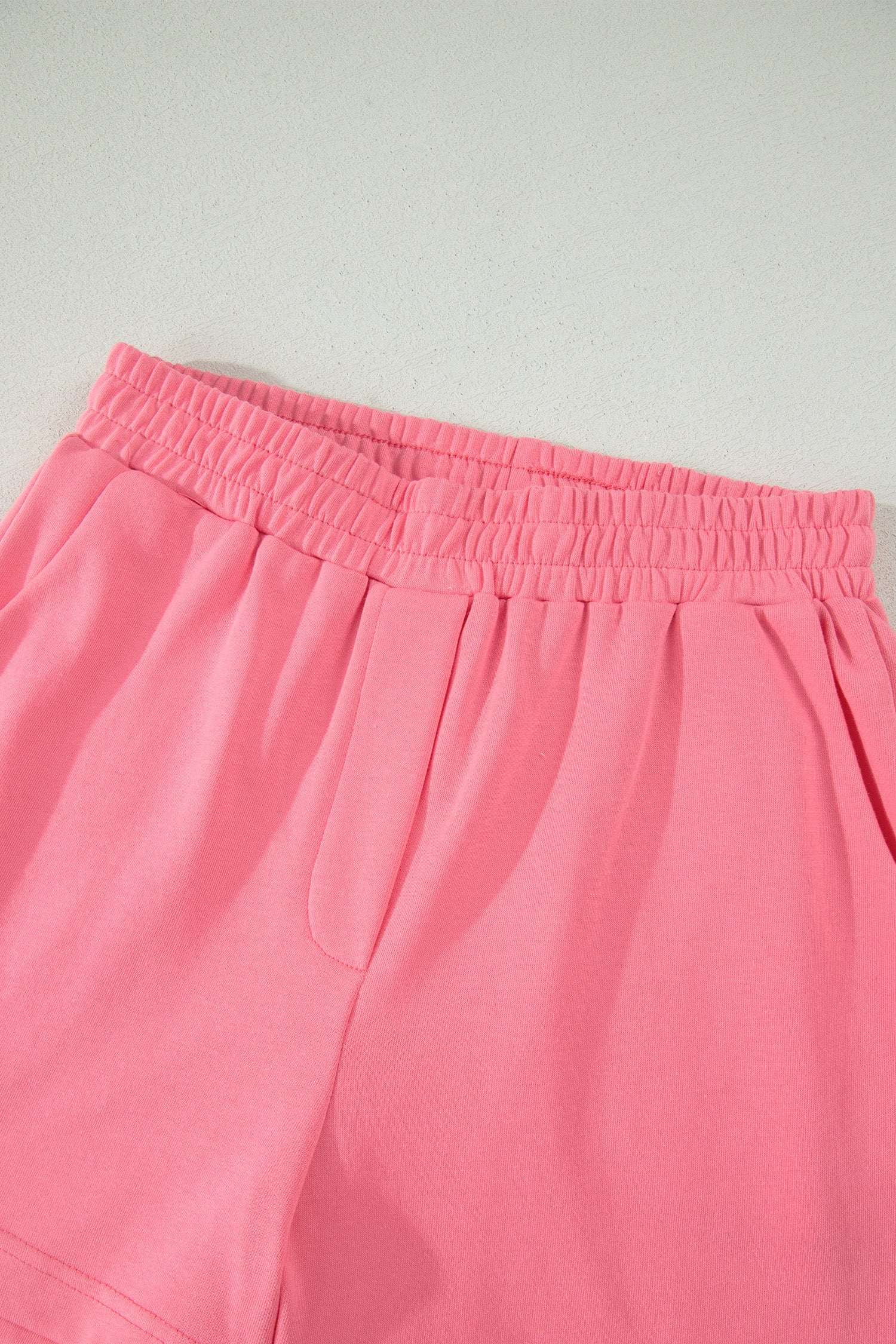 Ruffled Half Zip Short Set cozy vacation outfit with matching shorts