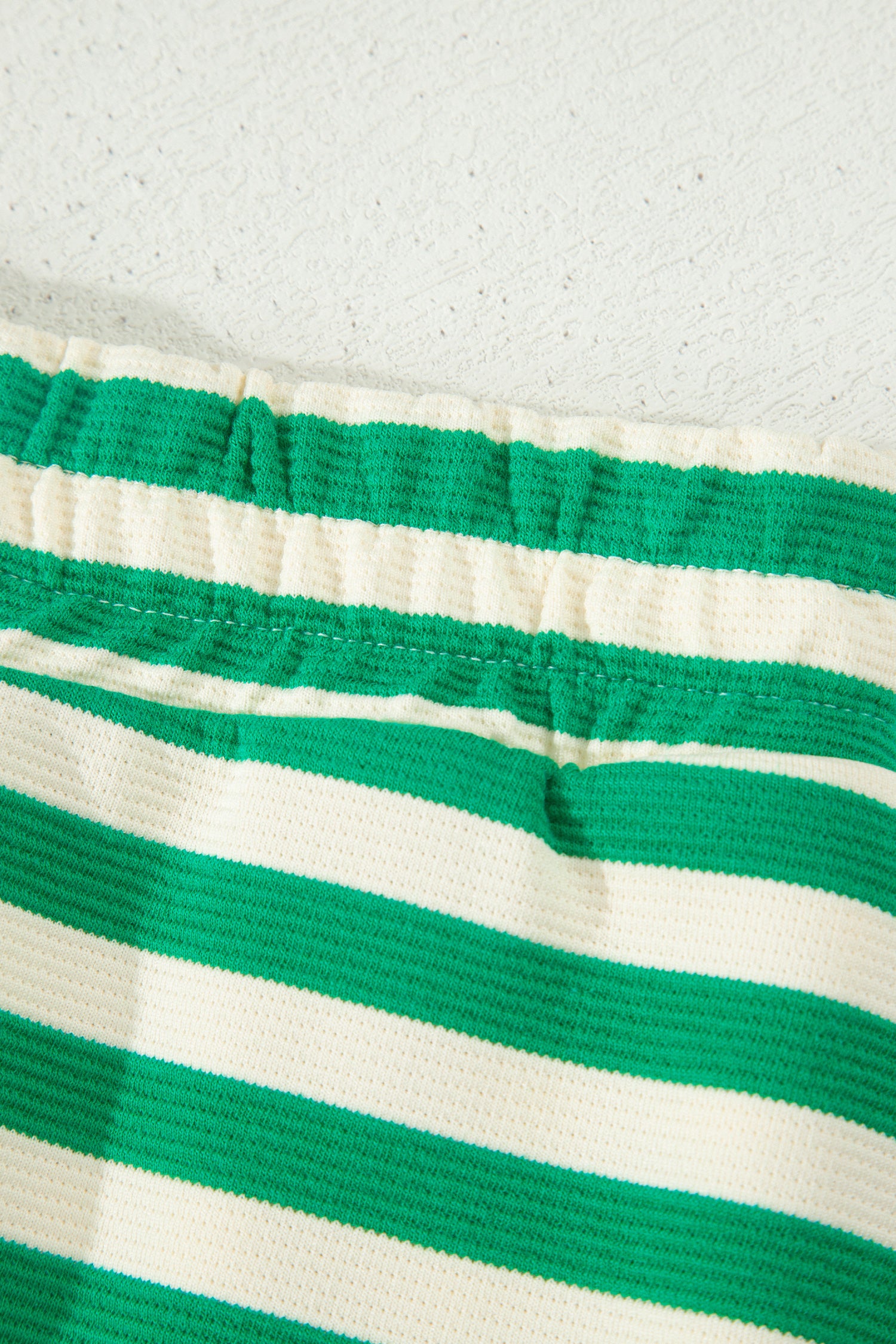 Vacation Vibes | Textured Stripe Two Piece Skort Set With Contrast Trim