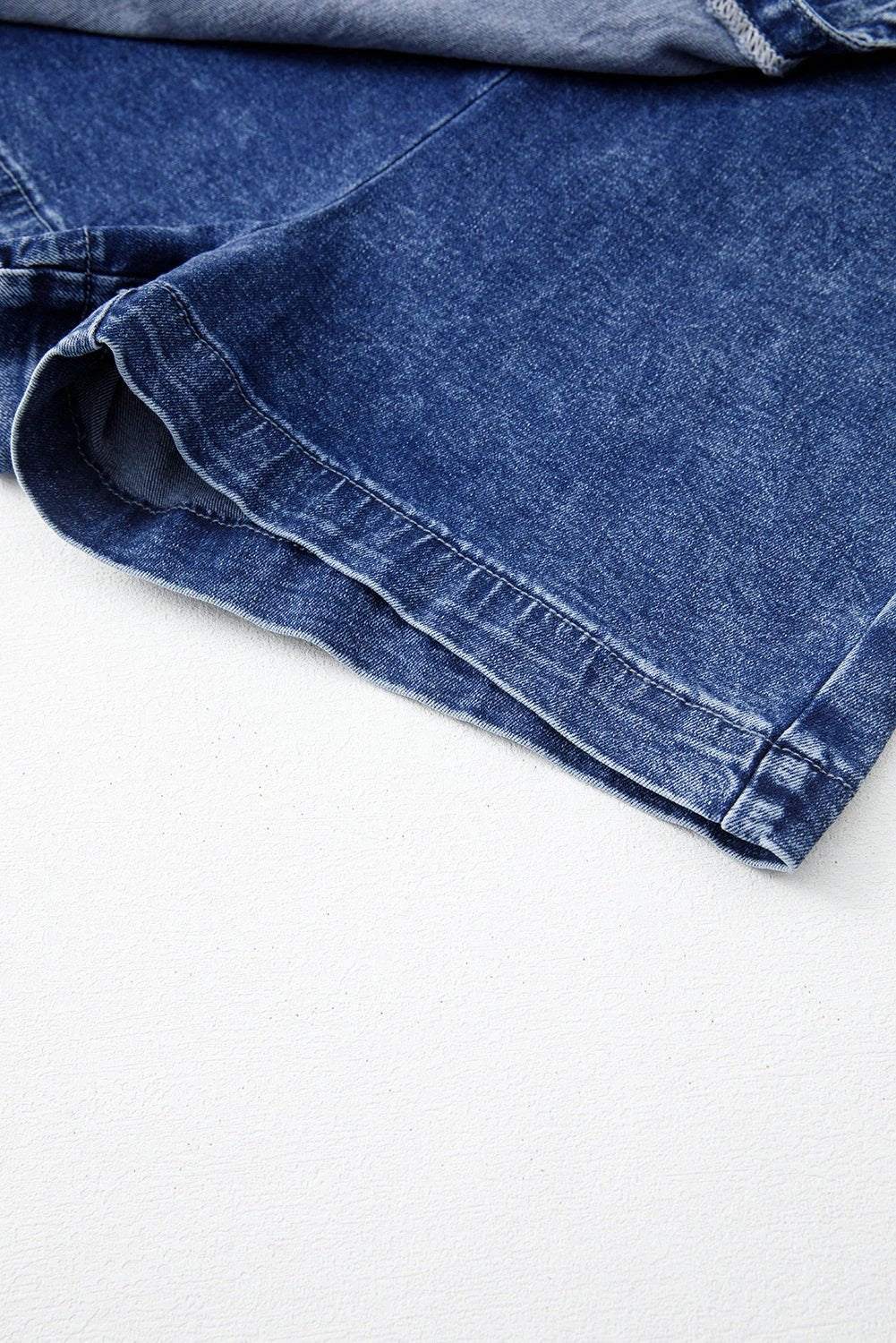 Dear-Lover Dropshipping Sail Blue Acid Wash Asymmetric Twisted Wrapped Zipped Denim Skort - Bottoms/Denim Shorts