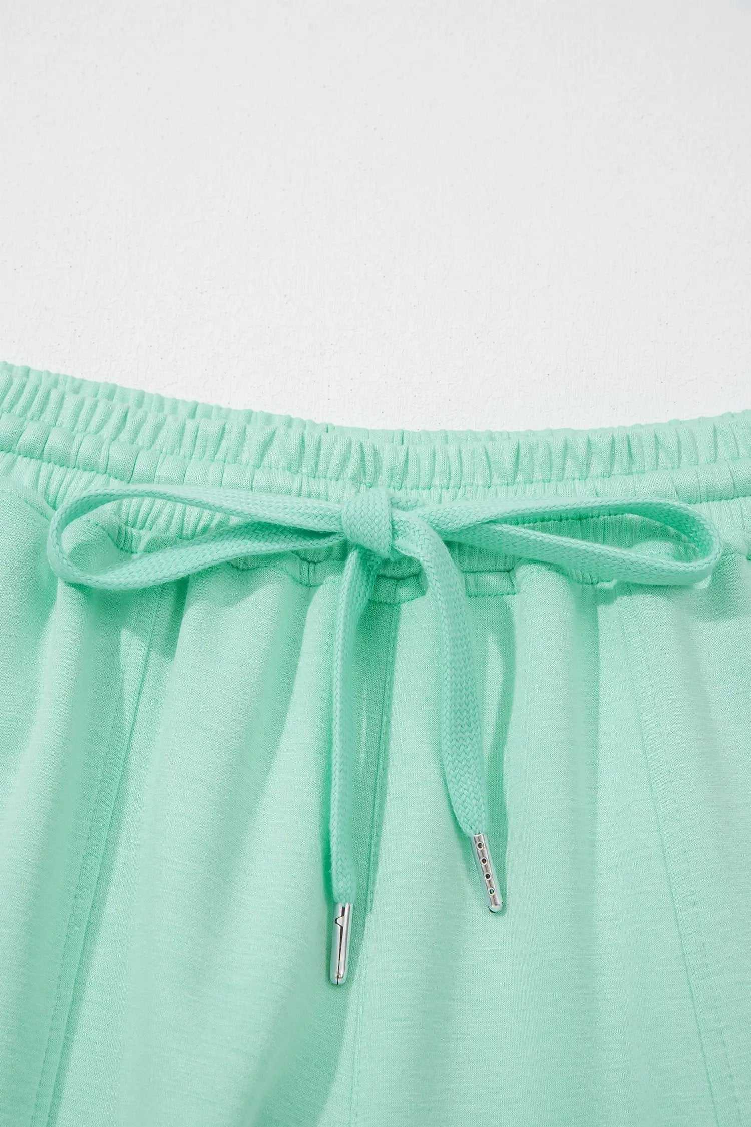 Two-Piece Matching Set with drawstring waist and wide-leg pants