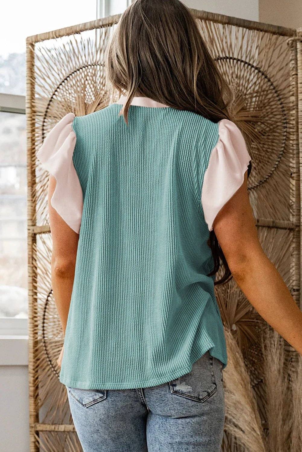 Plus Size Ribbed Blouse
