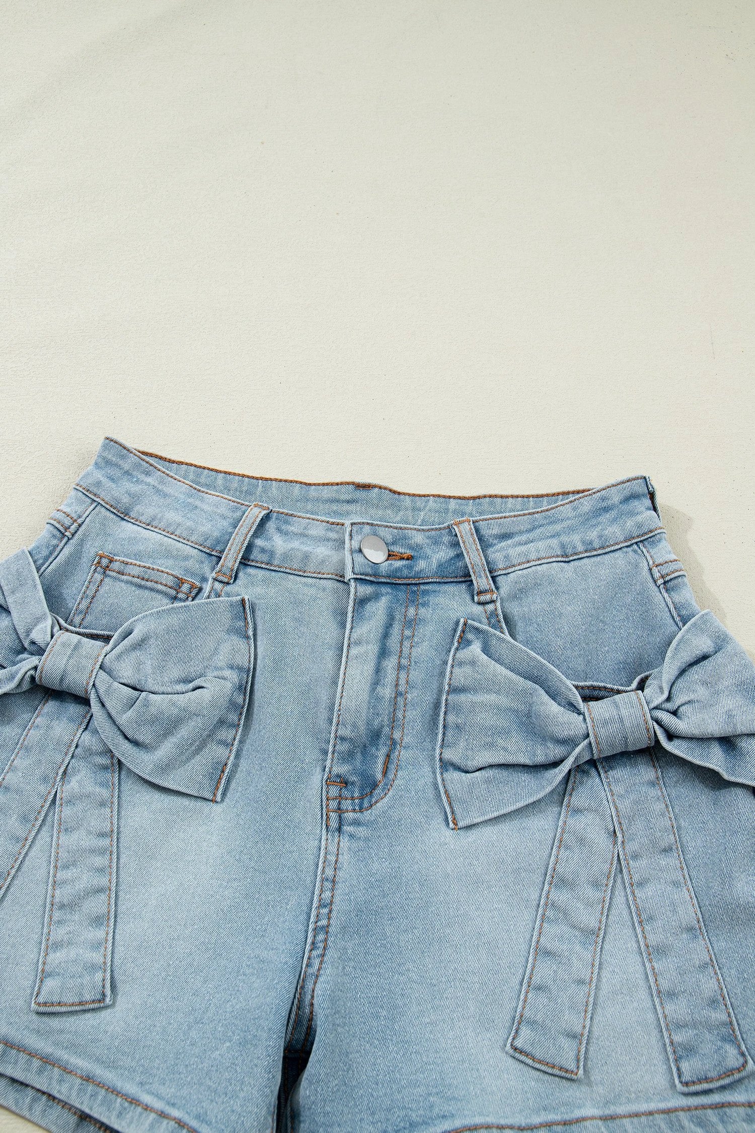  bow detail denim shorts for women casual everyday outfit