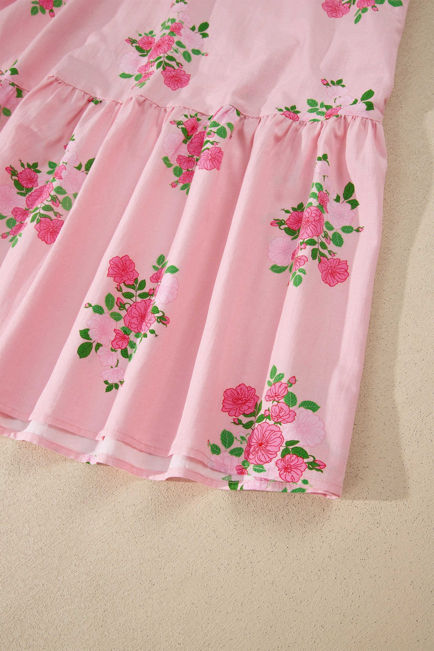 Main Character Energy | Floral Print Maxi Dress With Notched Neck Flutter Short Sleeve