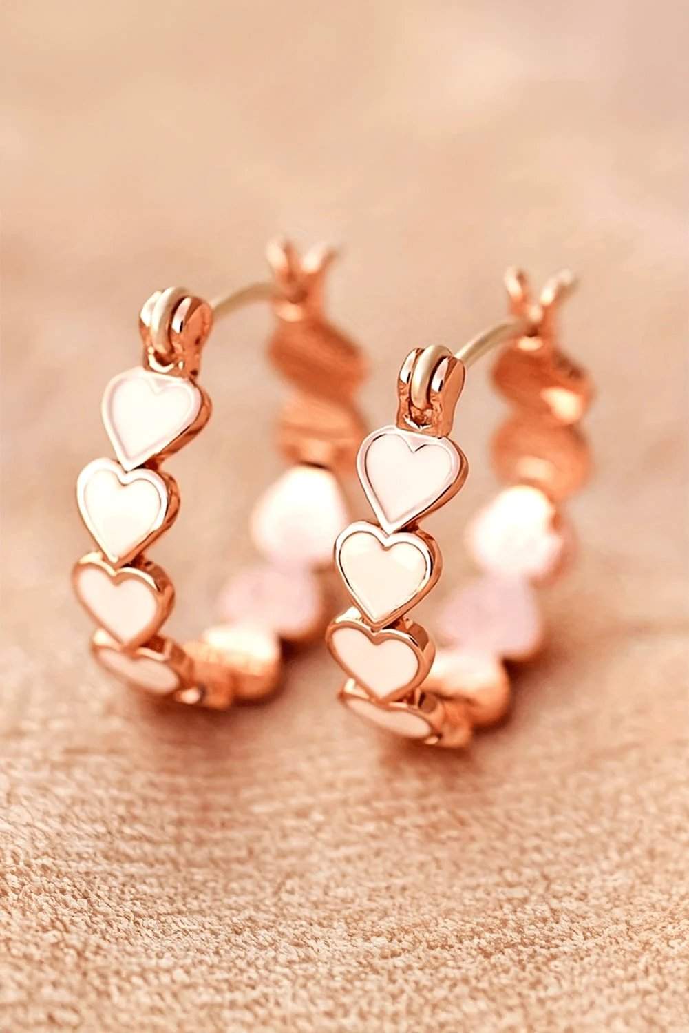 white heart shape plated alloy small hook earrings for women casual everyday outfit