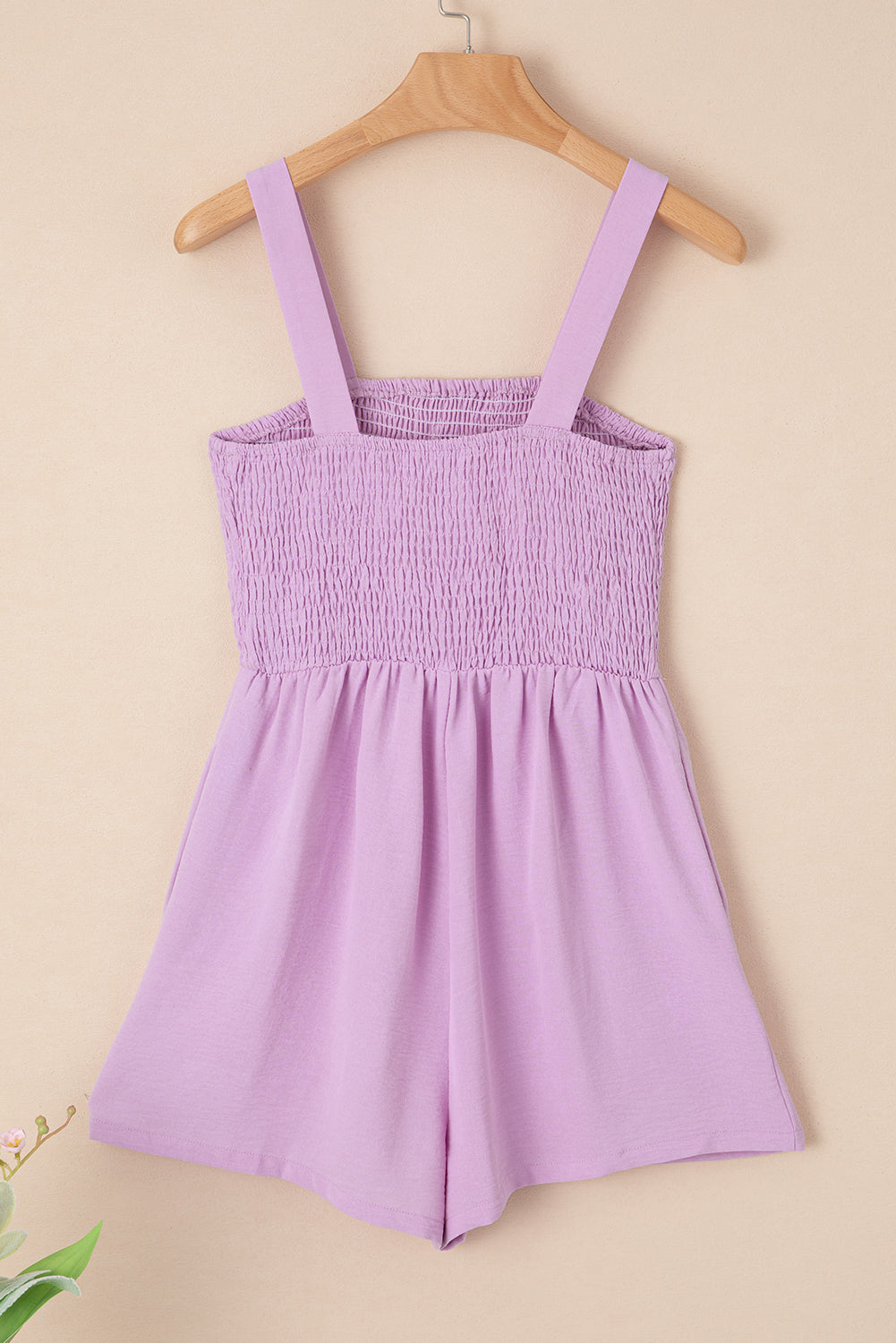 Ginger Pocketed Smocked Sleeveless Romper — women's casual romper | J&H Apparel