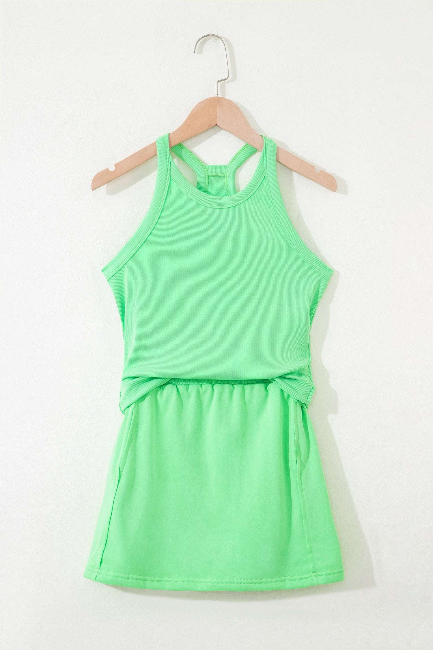 Ribbed Tank Top Mini Skort Set | Elastic Waist Vacation Outfit
