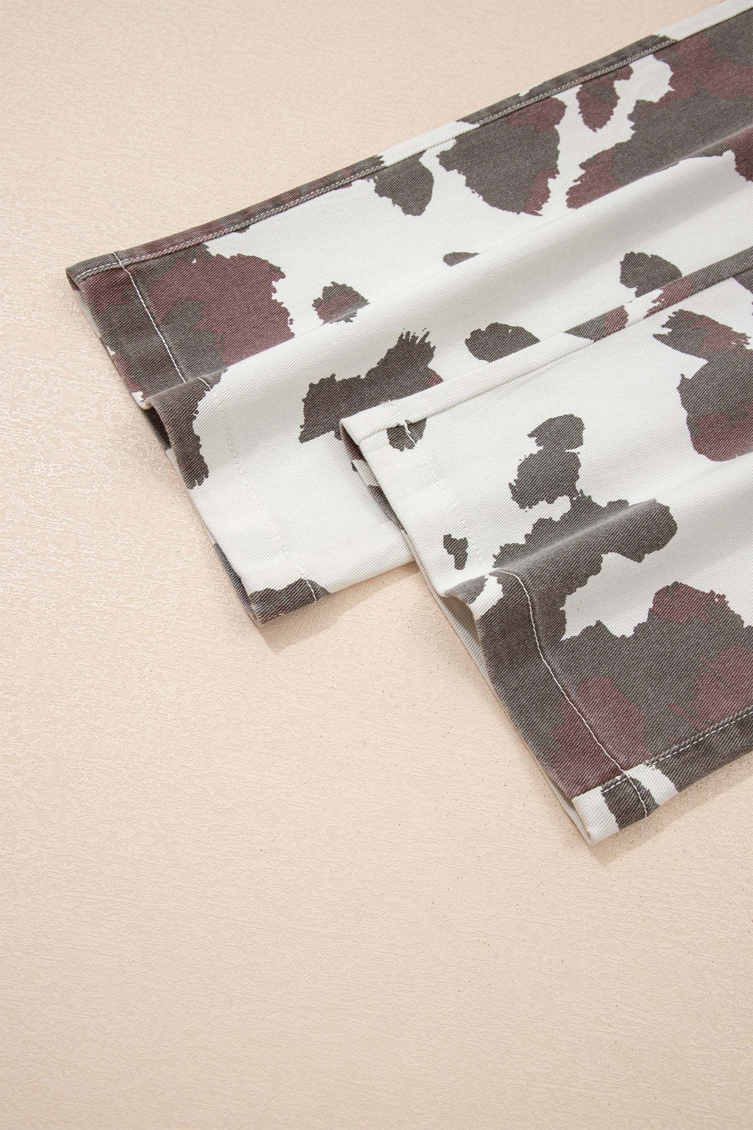 Cool Mom Energy | Western Cow Print Jeans With Multi Pockets