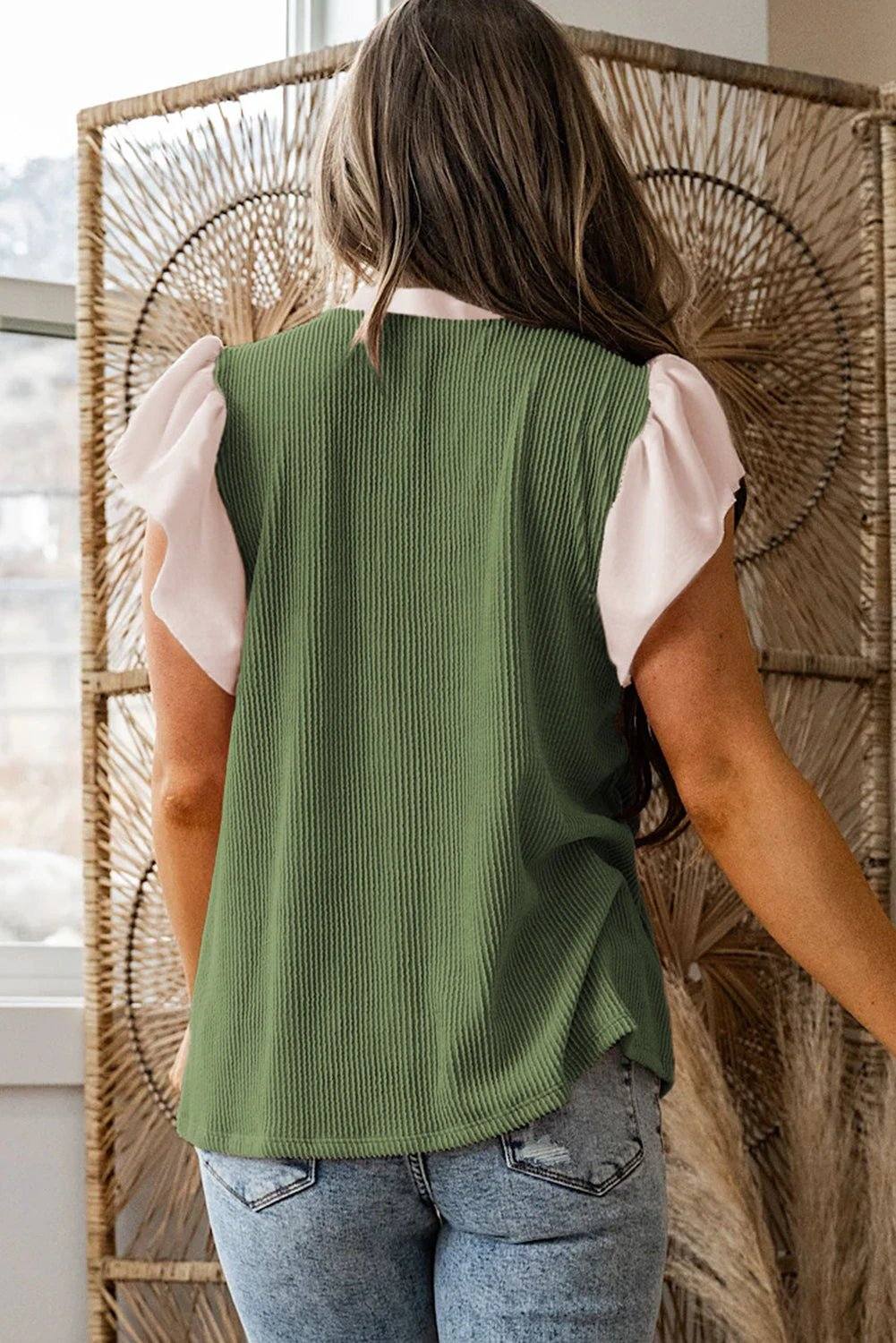 Plus Size Ribbed Blouse