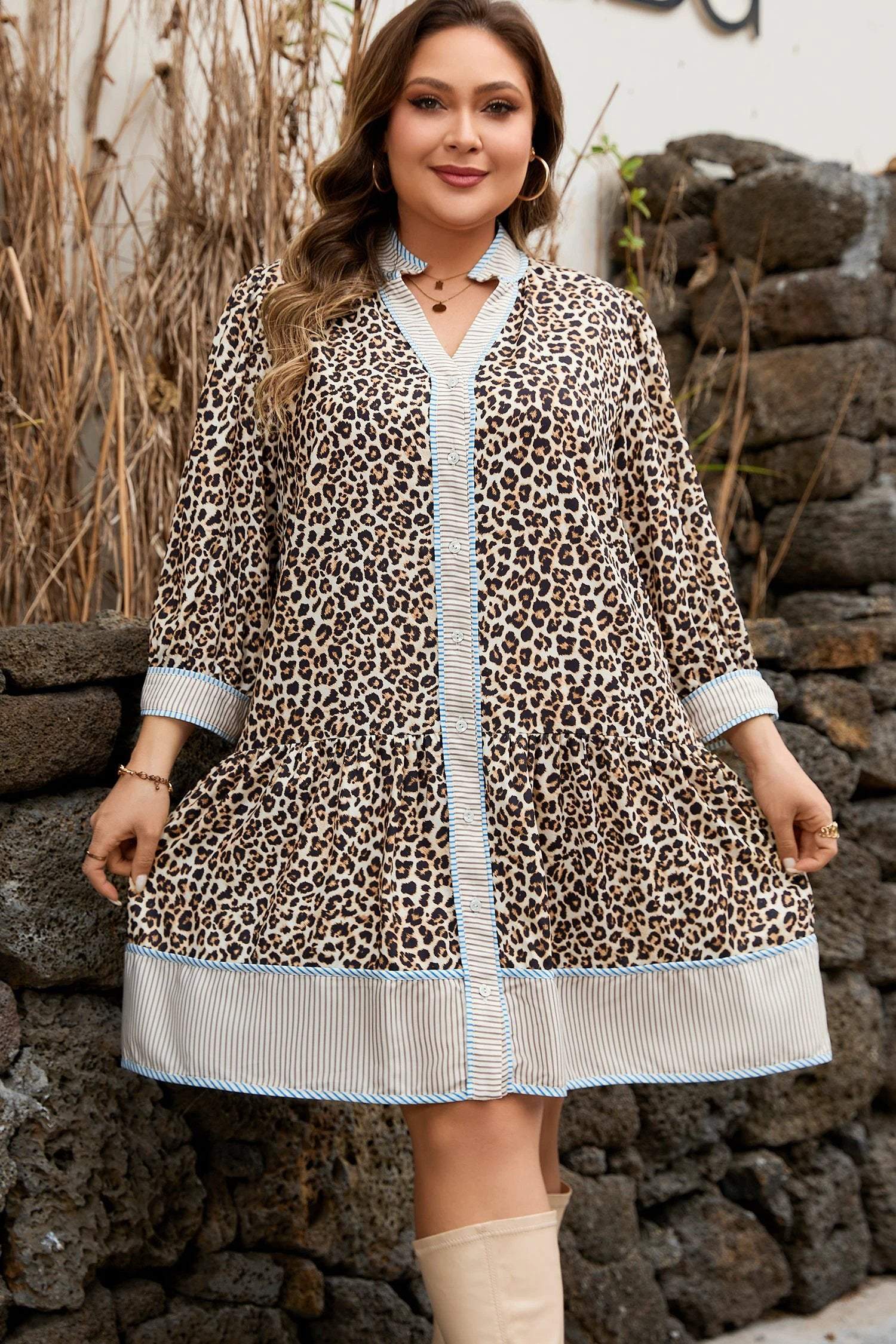 plus size leopard print dress
