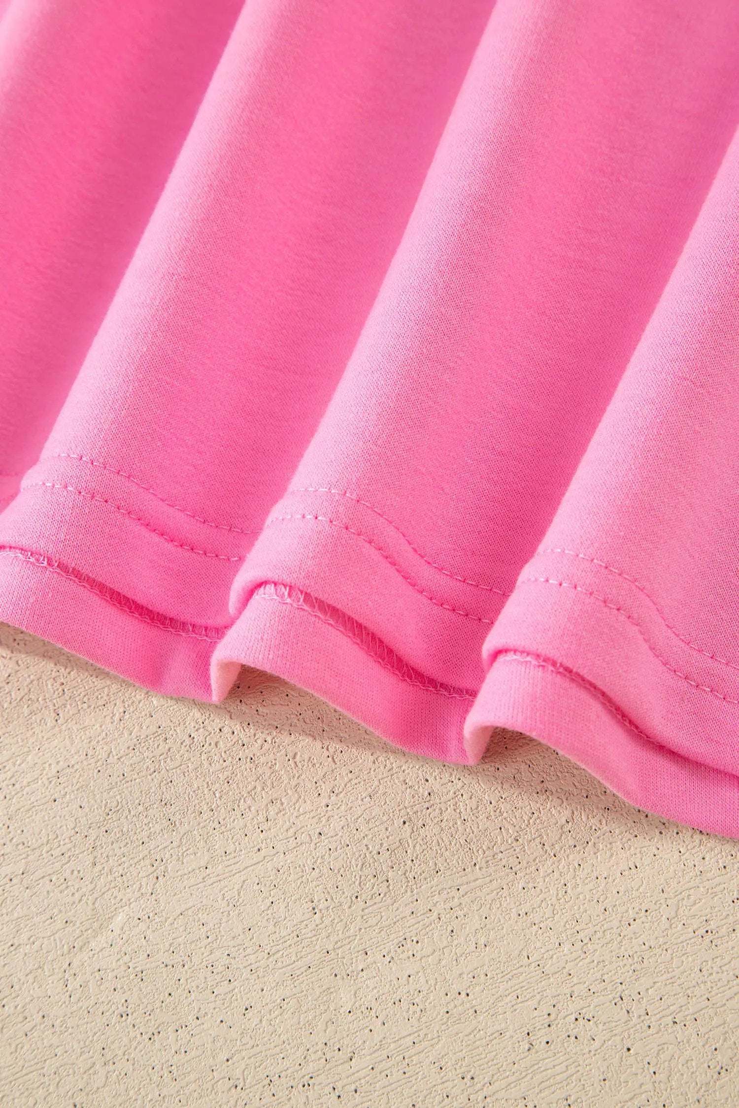 Pink Mom Chic V-neck top and drawstring shorts matching outfit set for casual wear