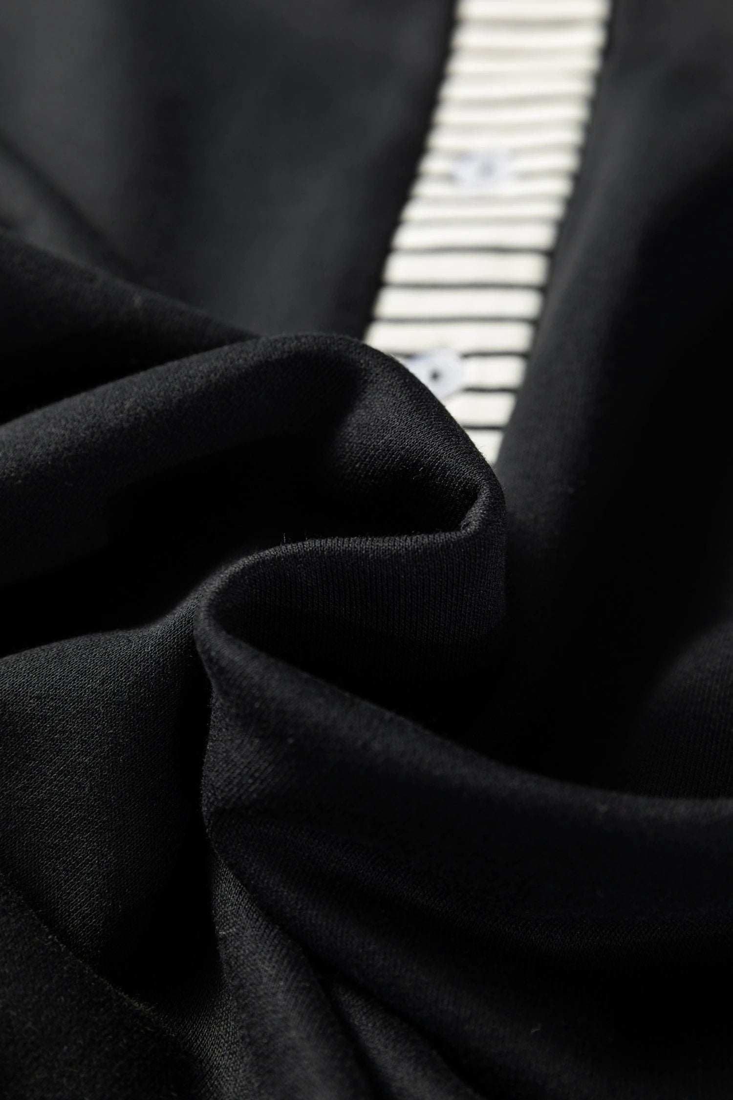 Dear-Lover Dropshipping Black Plus Size Striped Cuffs Polo Collar Patchwork Long Sleeve Ruffle Hem Dress - Plus Size/Plus Size Dresses/Plus Size Mini Dresses