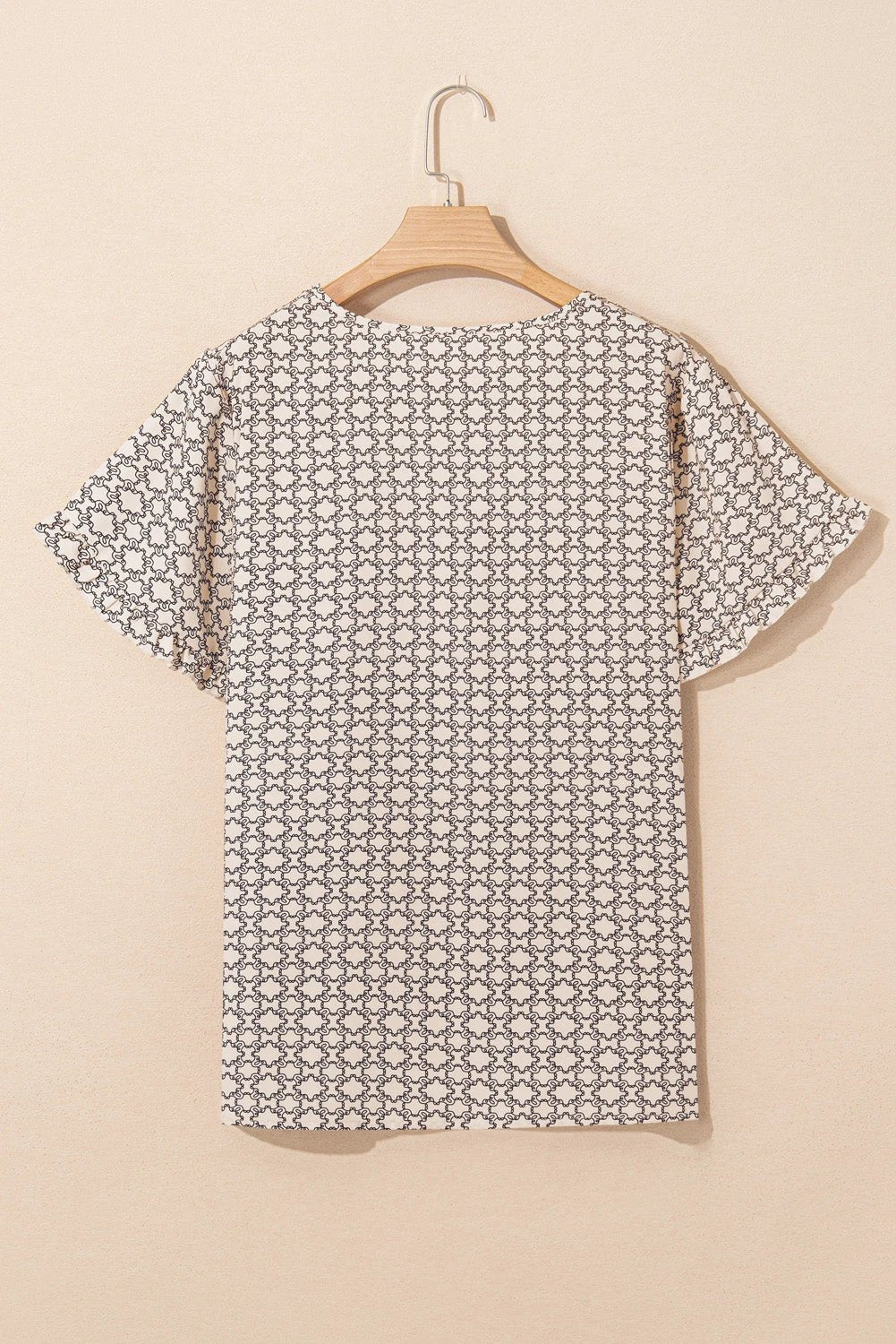 plus size geometric print blouse