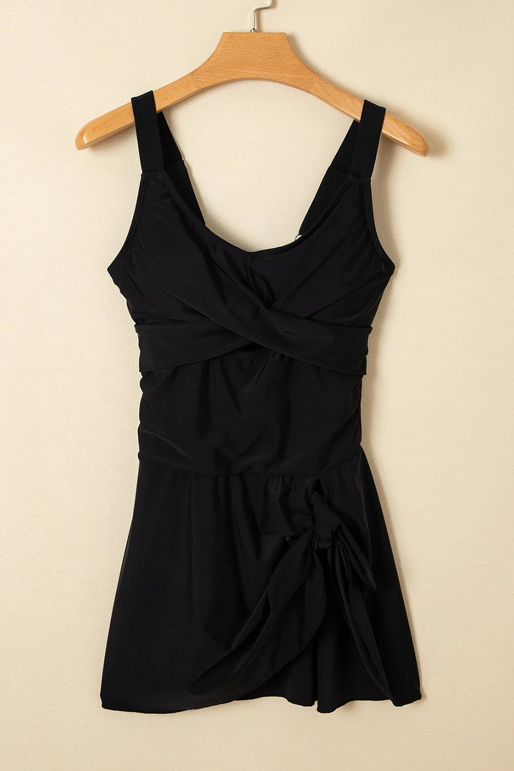 sea green adjustable straps cutout ruched knot slit one piece swim dress for women casual everyday outfit