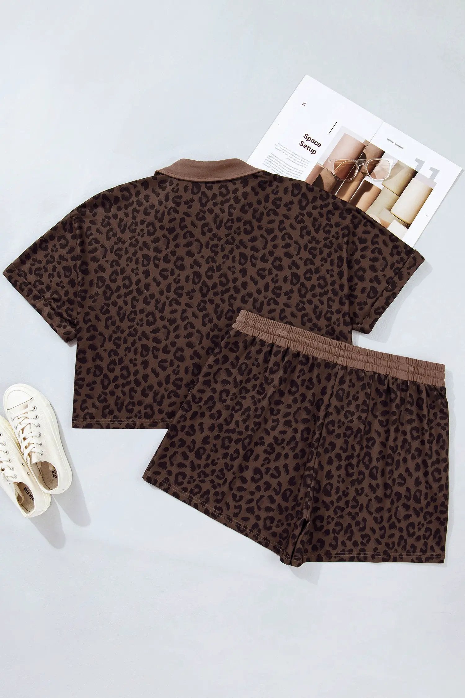 plus size leopard print lounge set