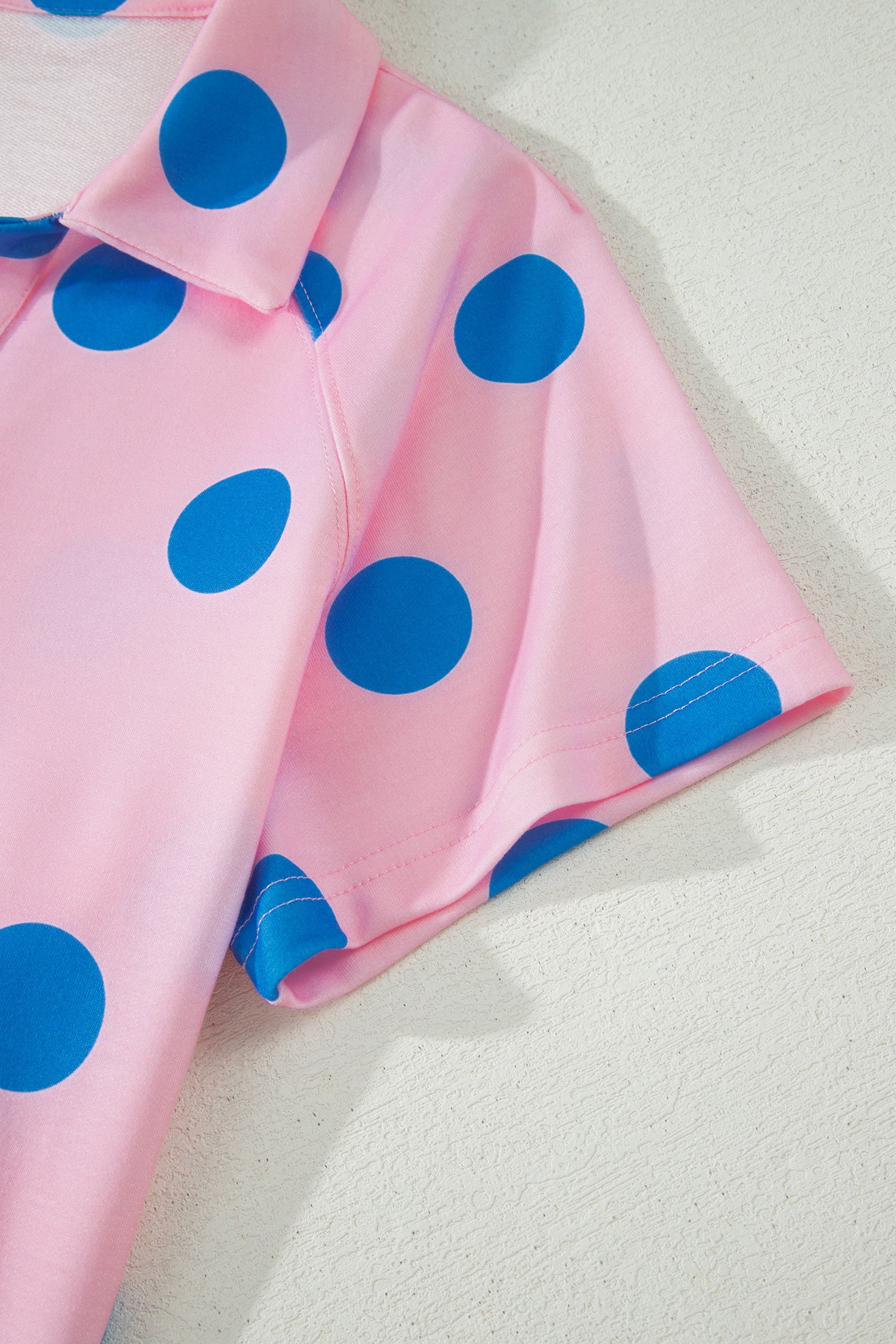 Polka Dot Tee Short Set | V-Neck Casual Outfit Set