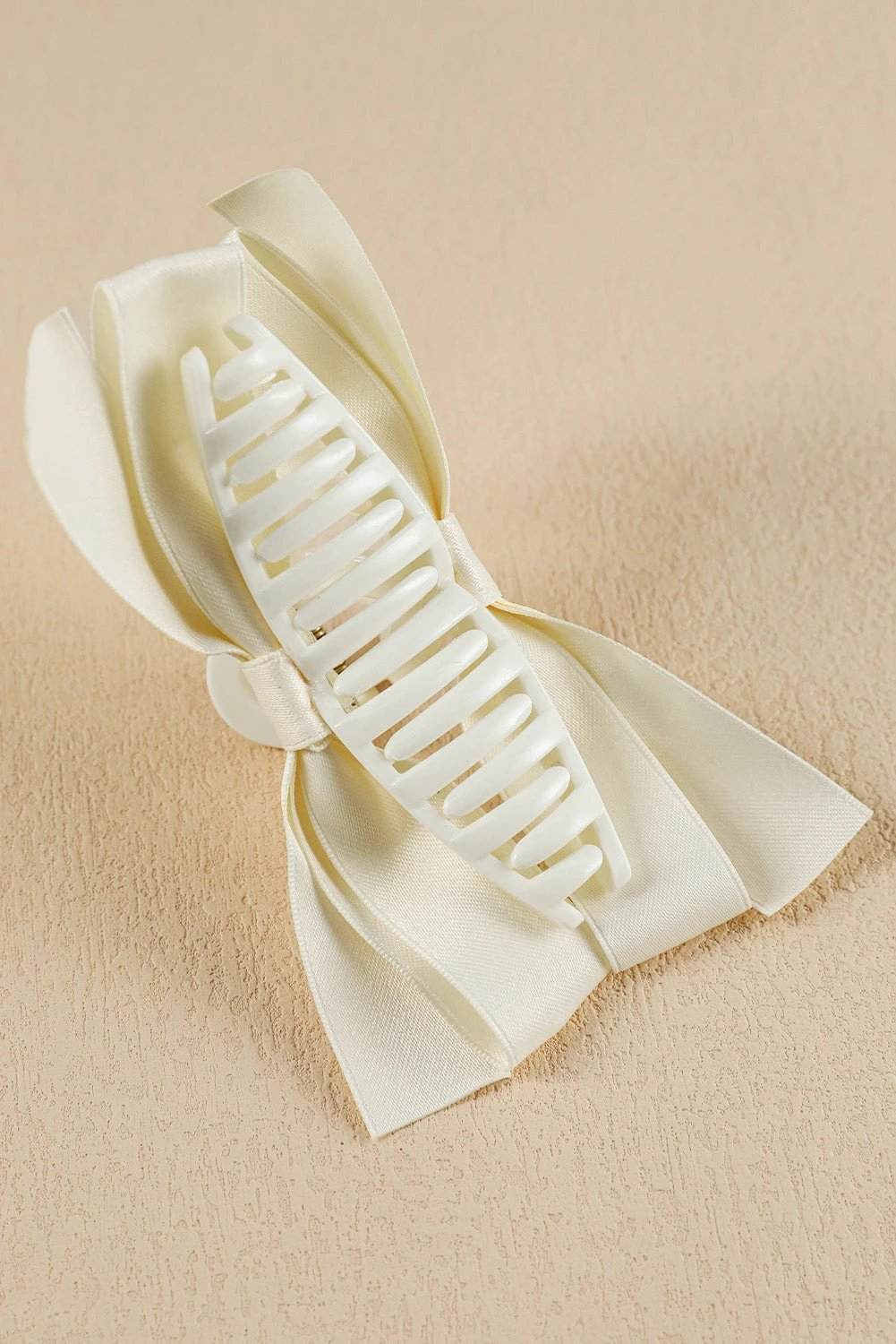 black bow decor large hair claw clip for women casual everyday outfit