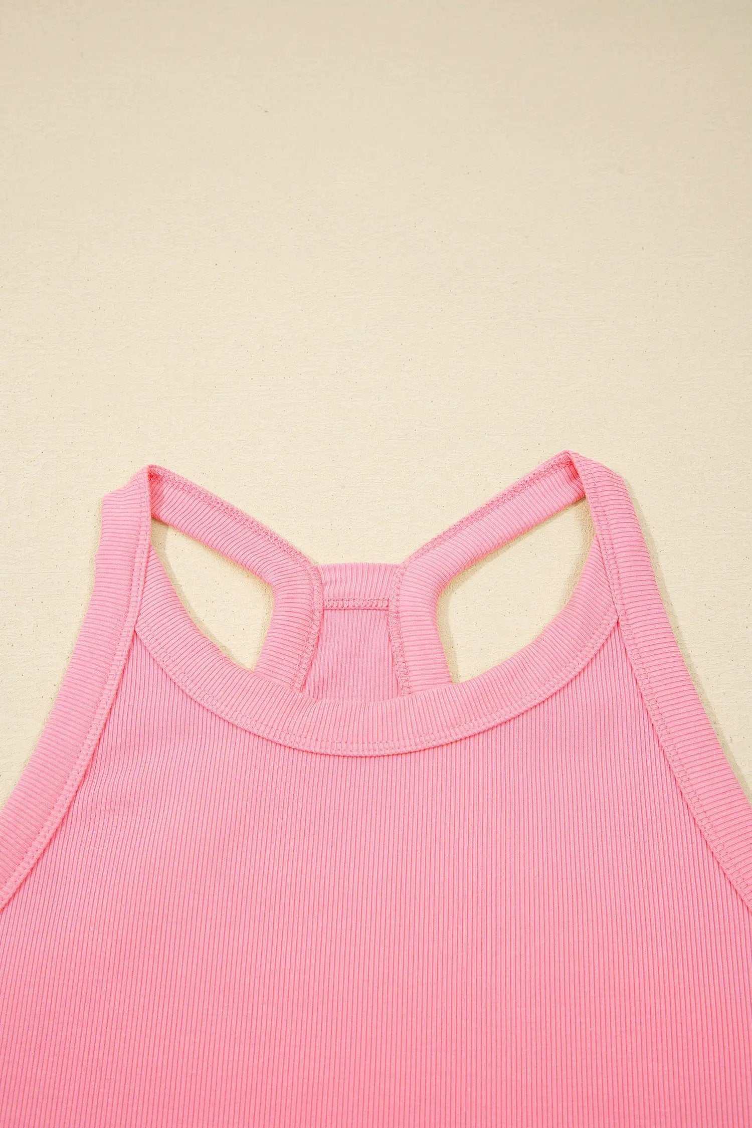 Ribbed Tank Top Mini Skort Set with elastic waist vacation outfit