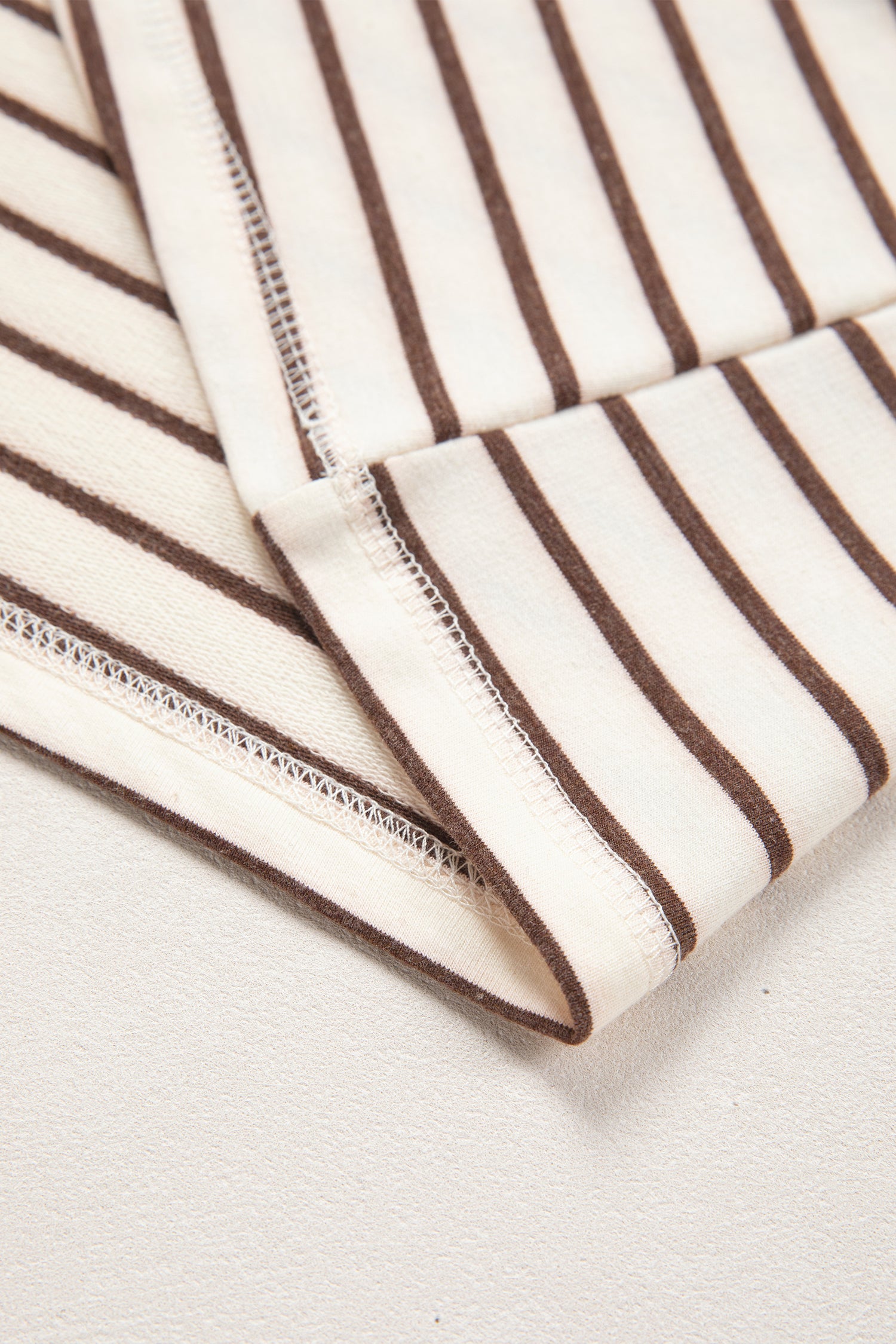 Stripe Ribbed Round Neck Trim Loose Tank Top